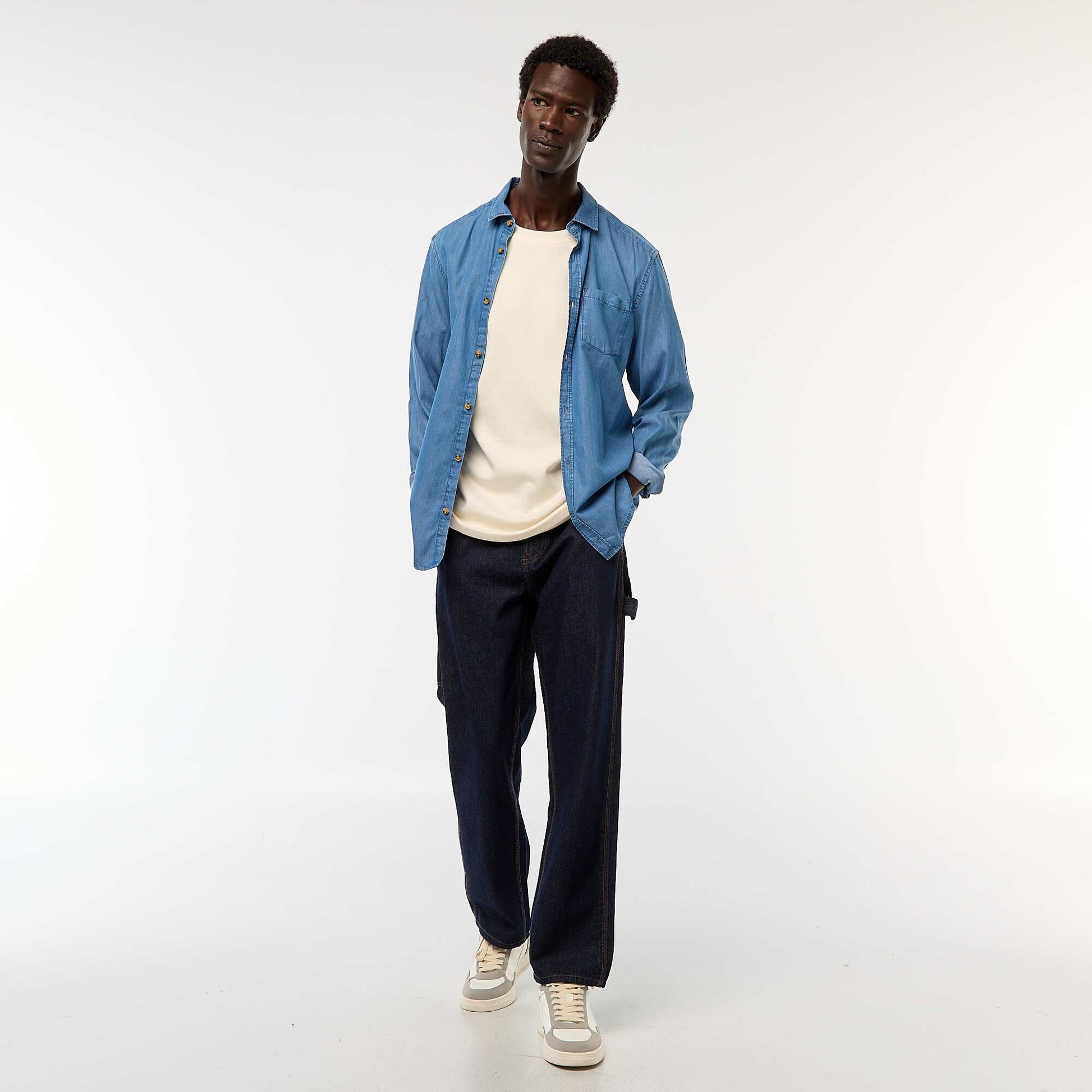 Solid Denim Shirt BLUE