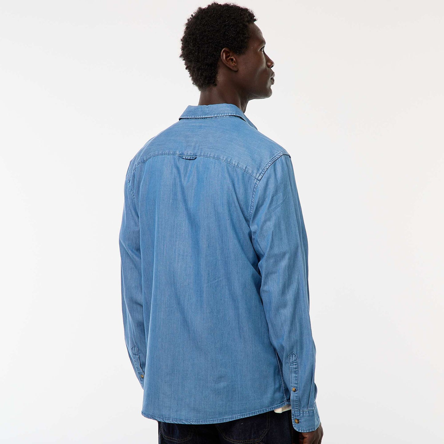 Solid Denim Shirt BLUE
