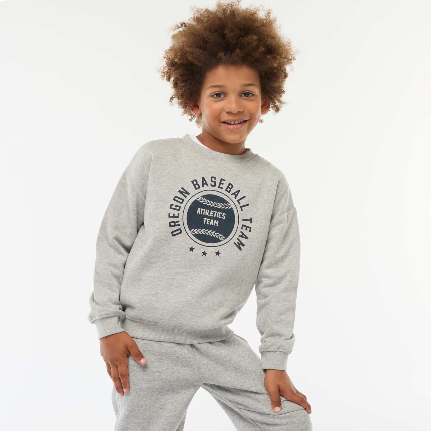 Printed loose-fit sweatshirt GREY