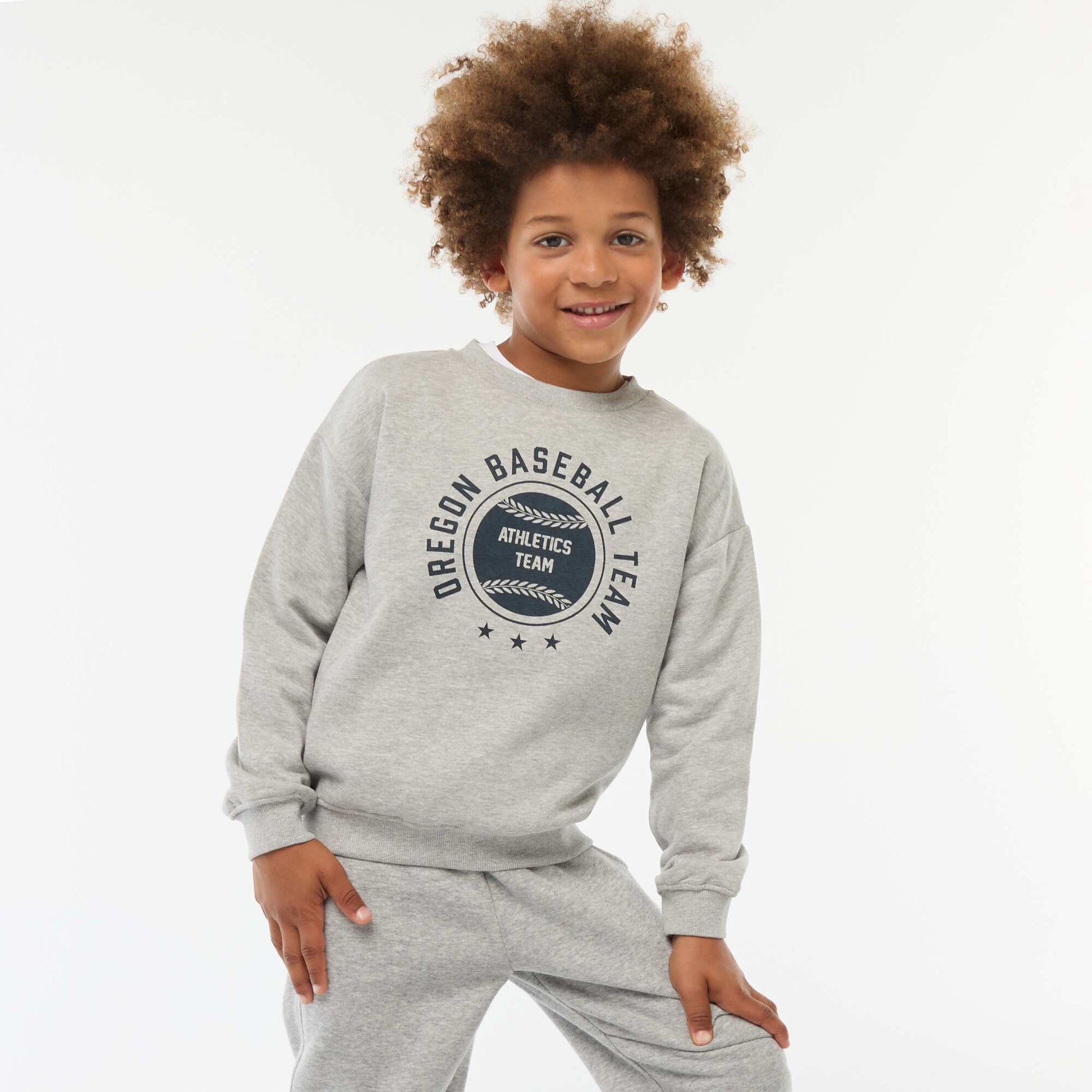 Printed loose-fit sweatshirt GREY