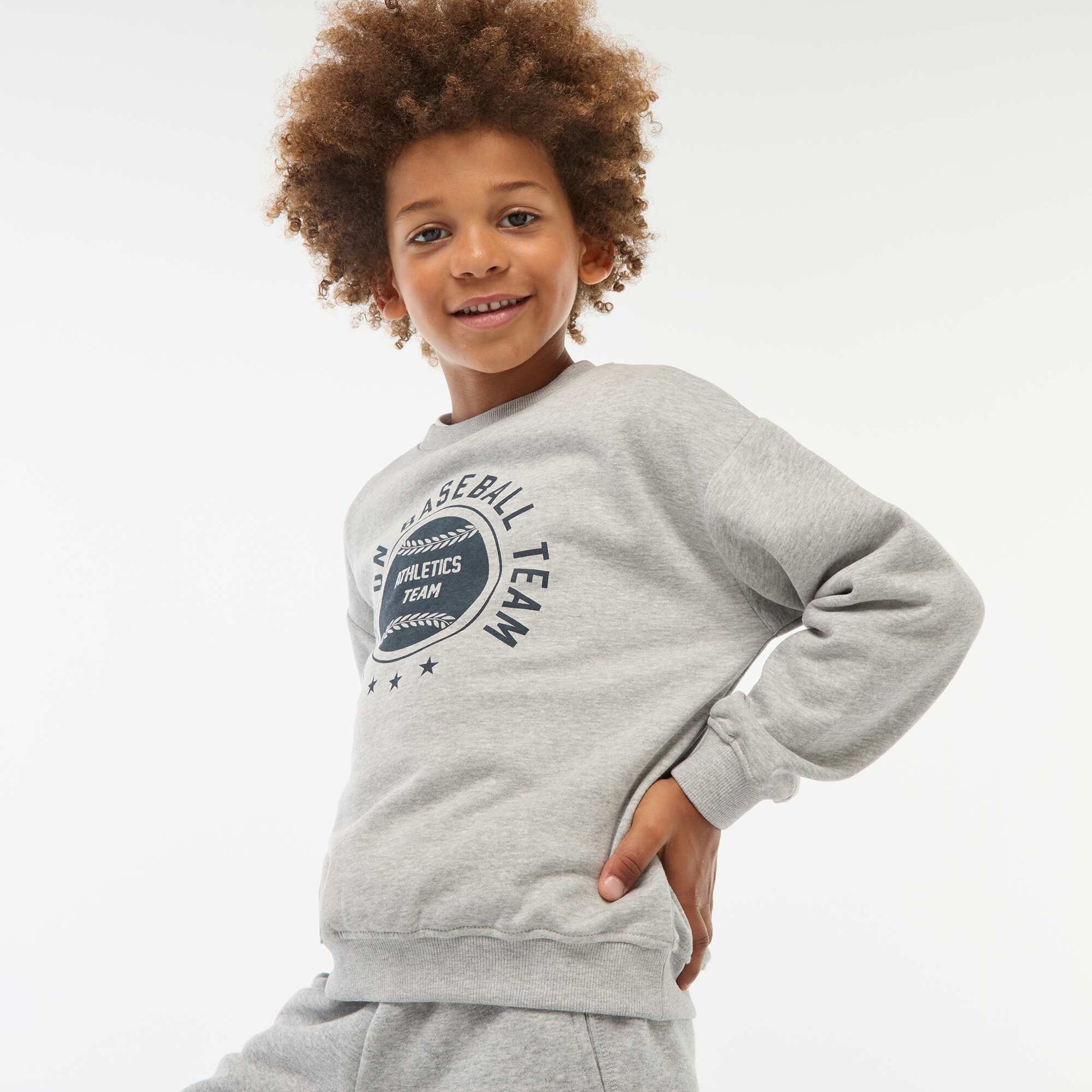 Printed loose-fit sweatshirt GREY