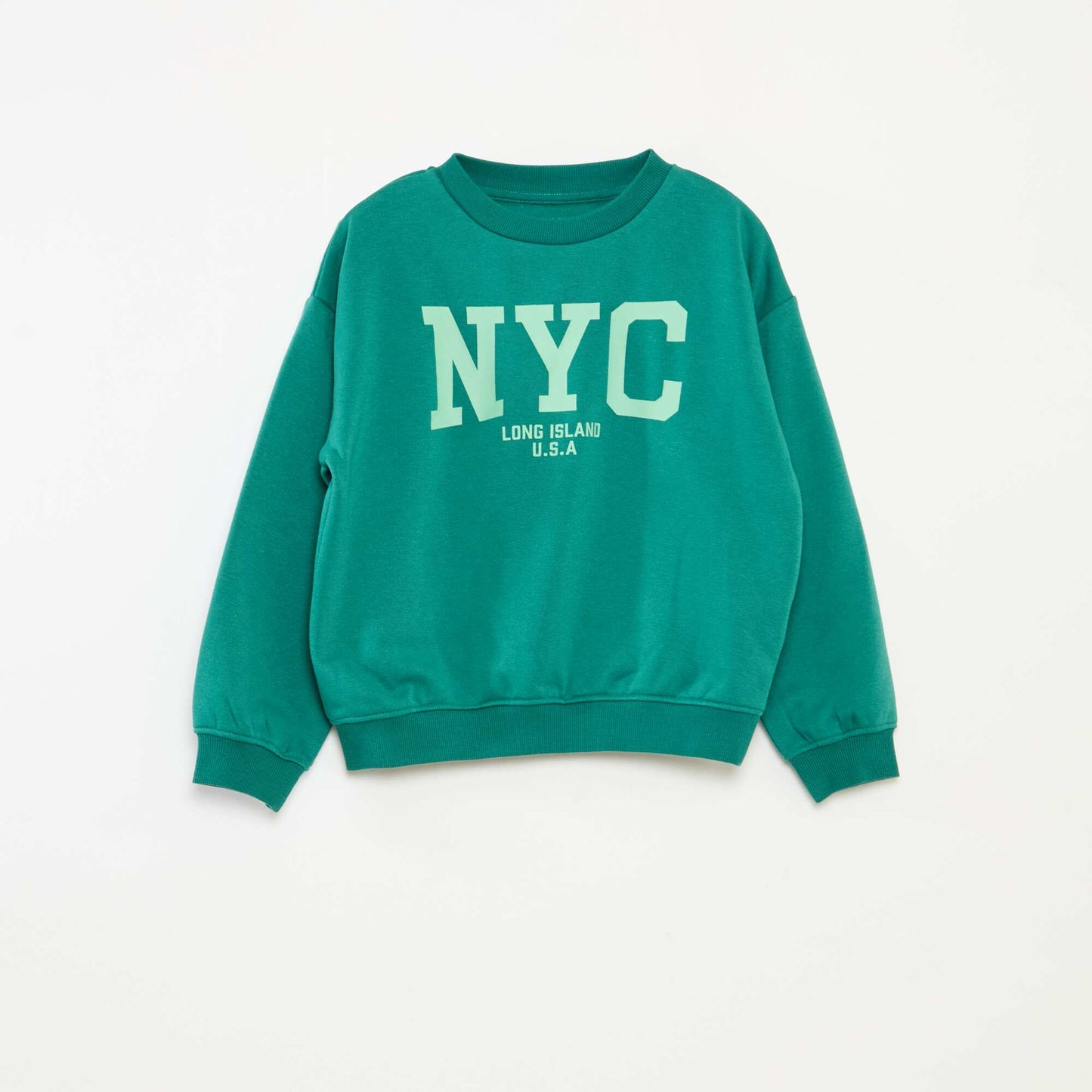 Printed loose-fit sweatshirt GREEN