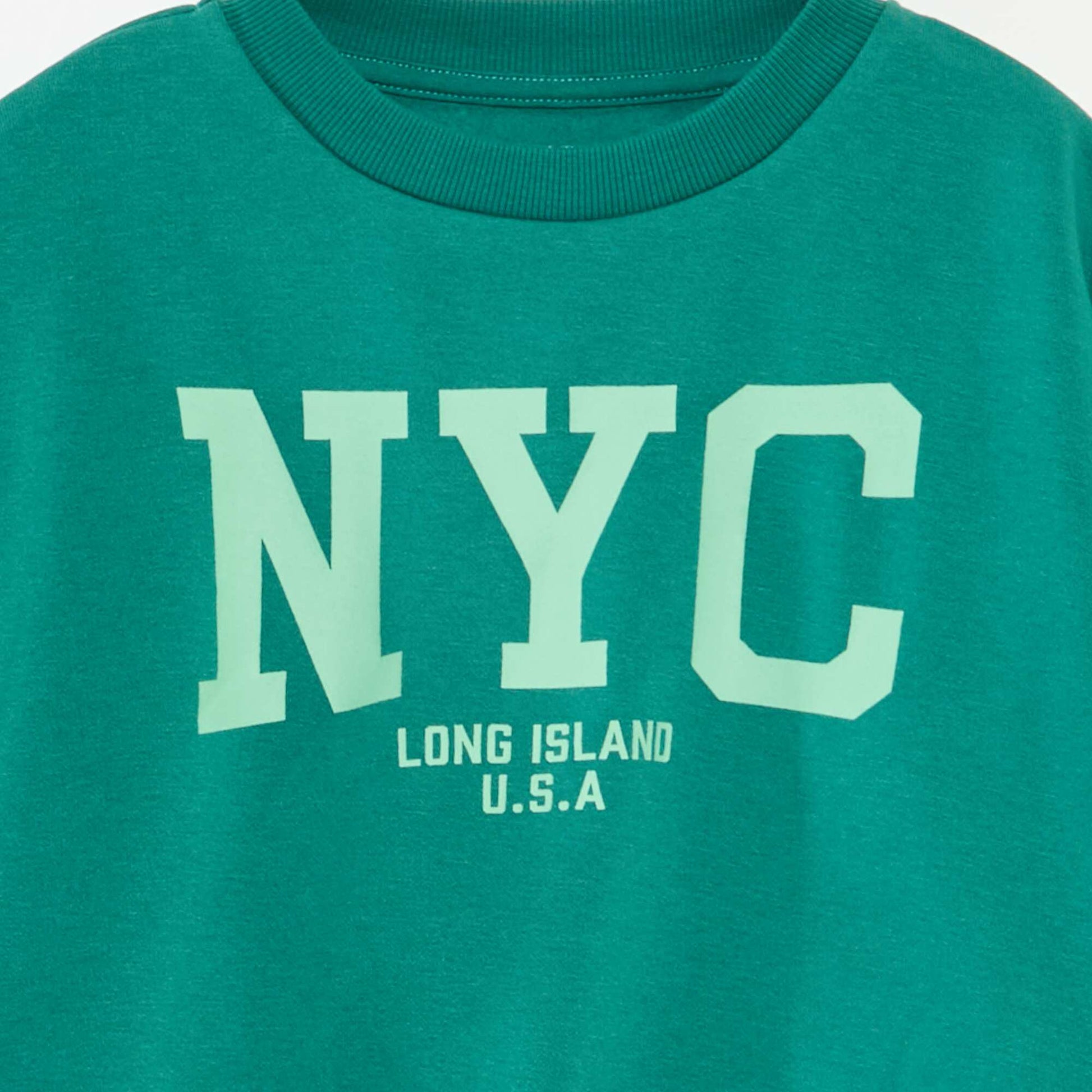 Printed loose-fit sweatshirt GREEN