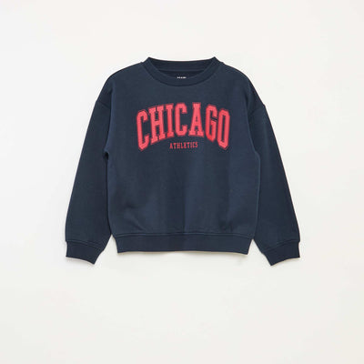 Printed loose-fit sweatshirt BLUE