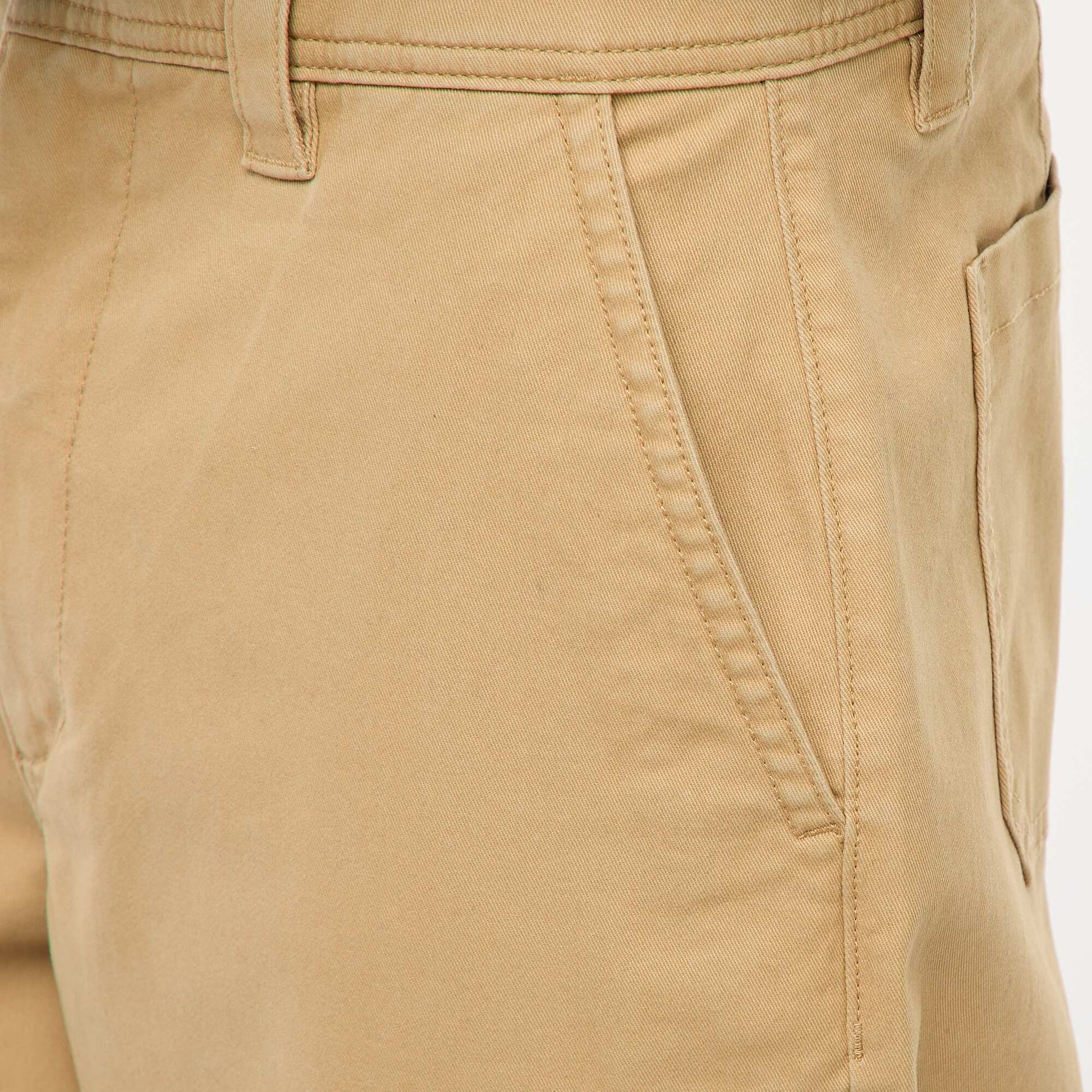 Plain twill wide-leg trousers BEIGE