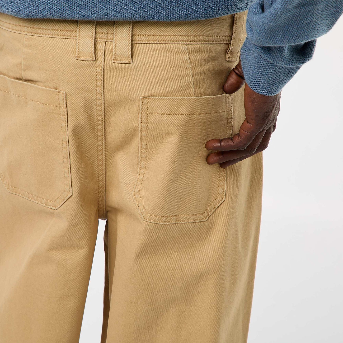 Plain twill wide-leg trousers BEIGE