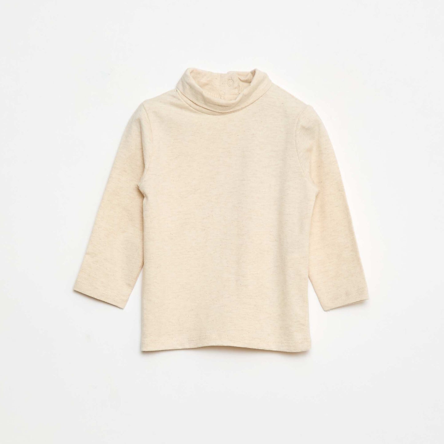 Plain High-Neck Top BEIGE