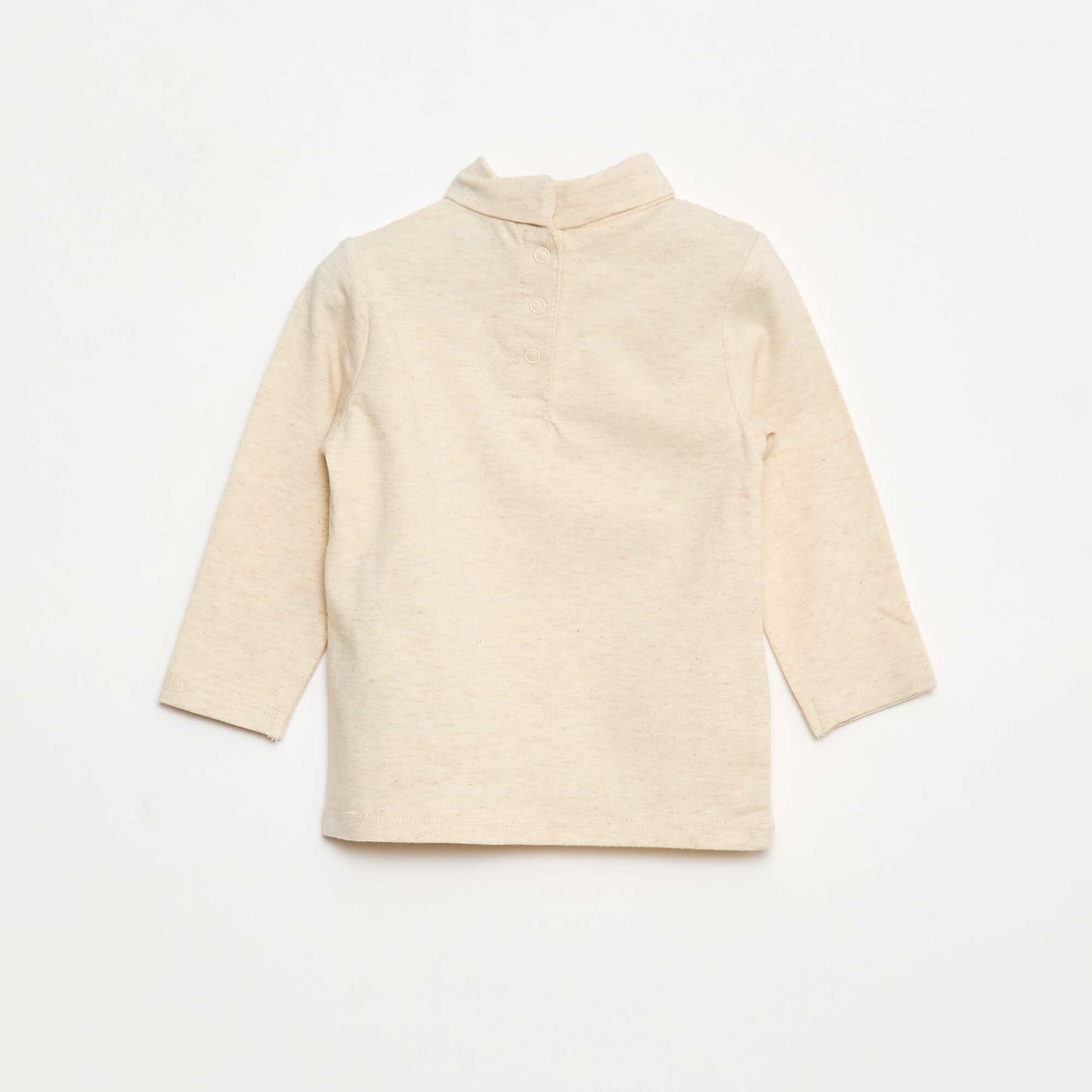 Plain High-Neck Top BEIGE