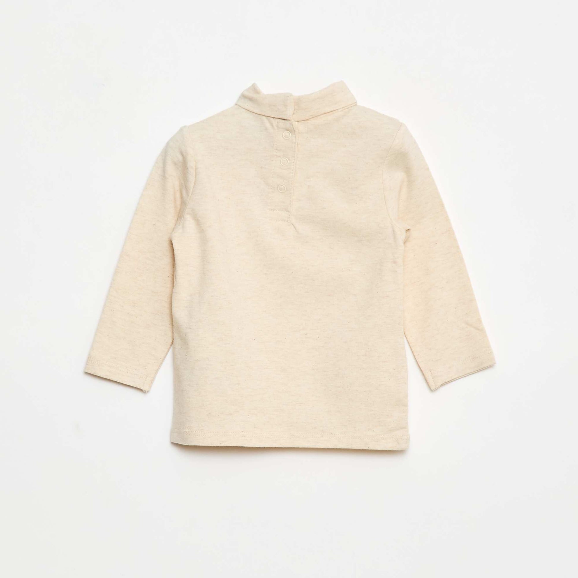 Plain High-Neck Top BEIGE
