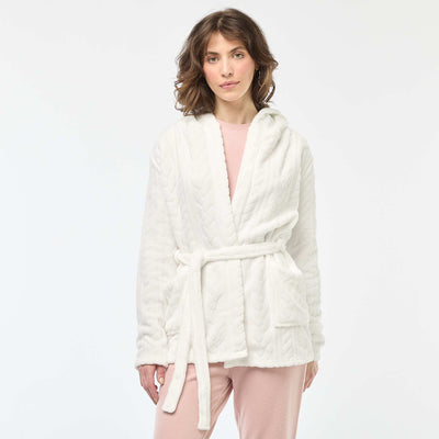 Soft Fleece Robe WHITE