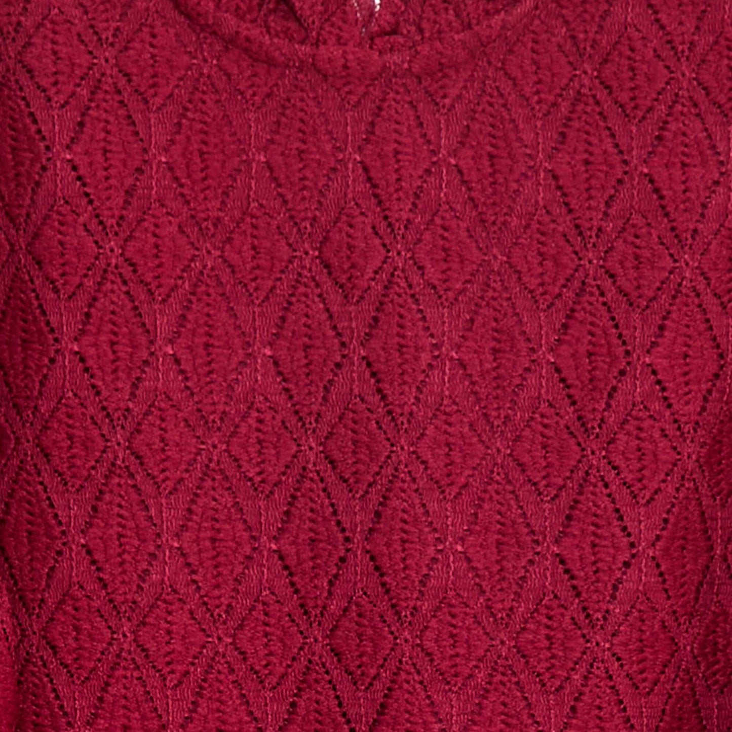 Openwork knit T-shirt RED