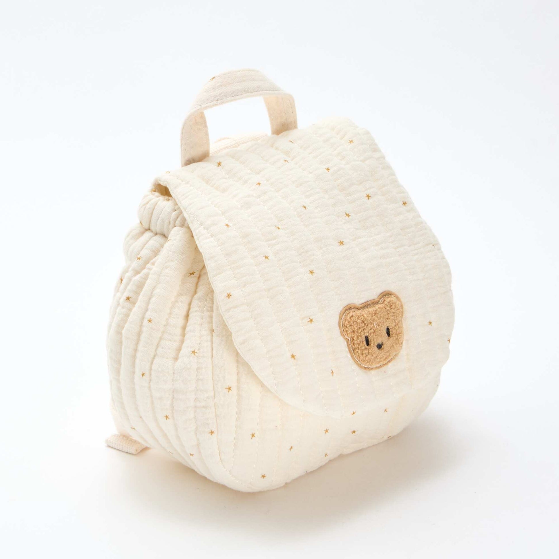Printed cotton gauze backpack BEIGE
