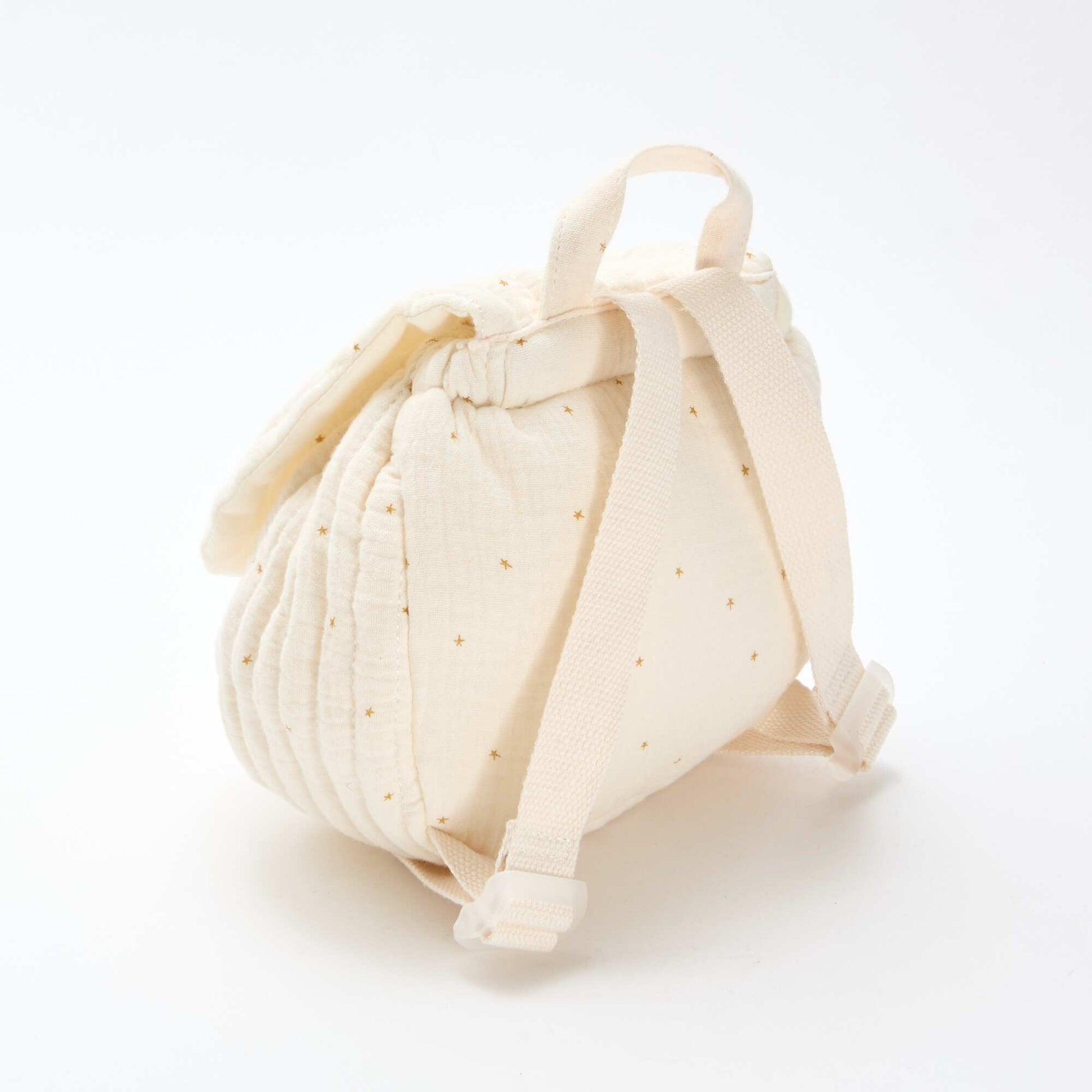 Printed cotton gauze backpack BEIGE