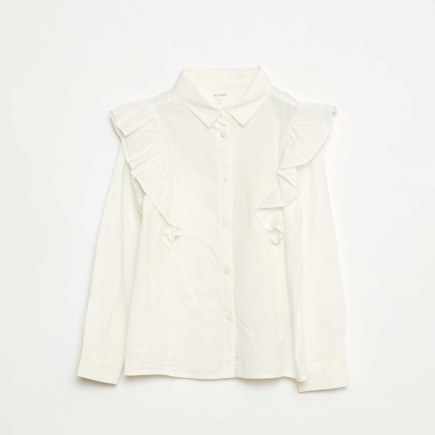 Ruffled Poplin Shirt WHITE