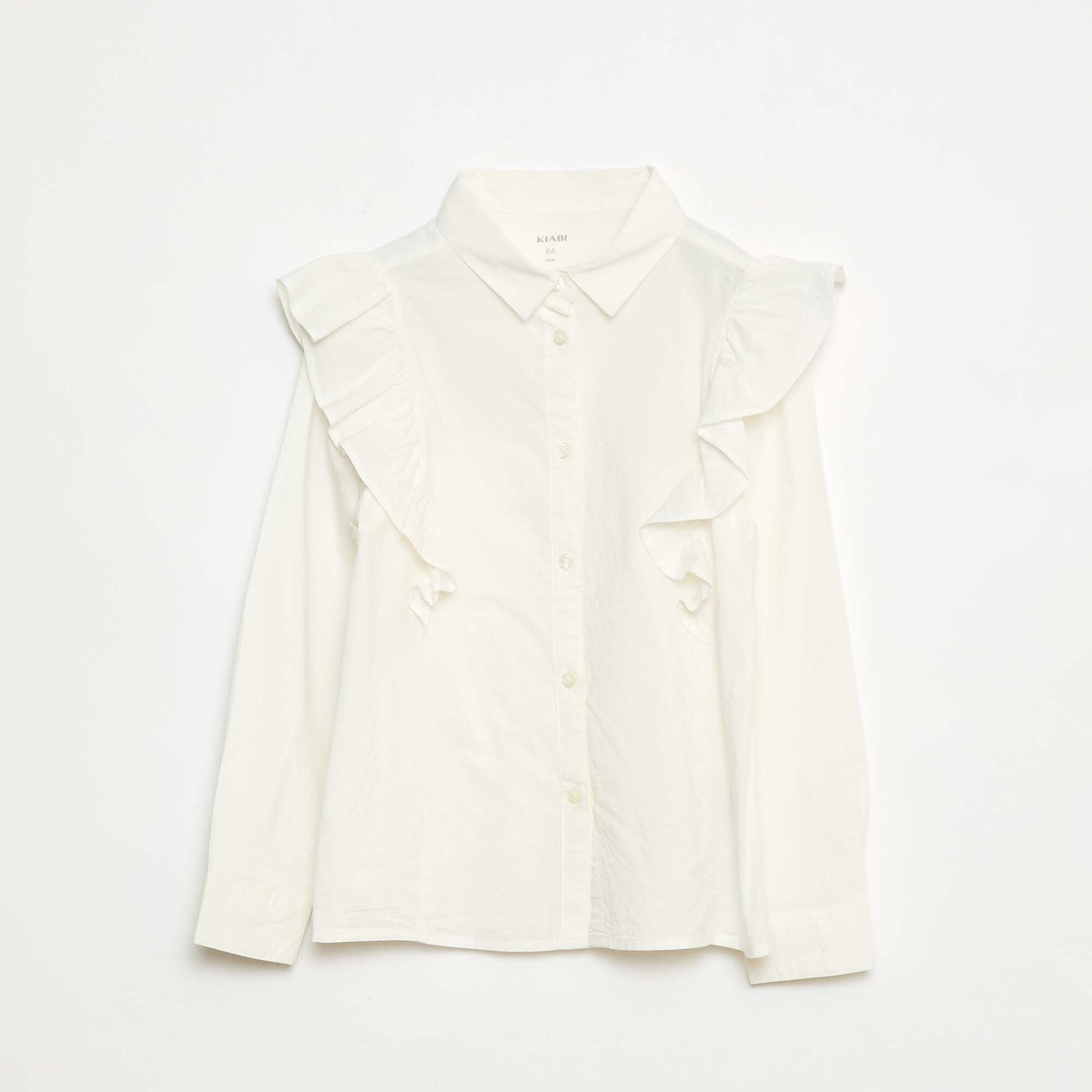 Ruffled Poplin Shirt WHITE