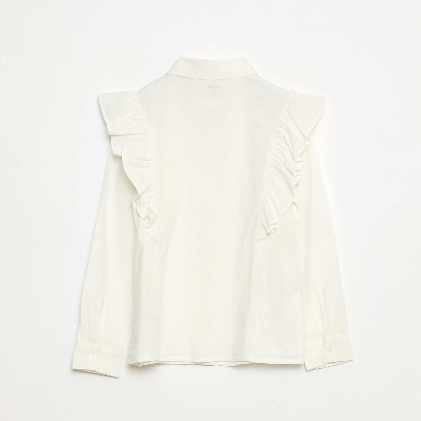 Ruffled Poplin Shirt WHITE