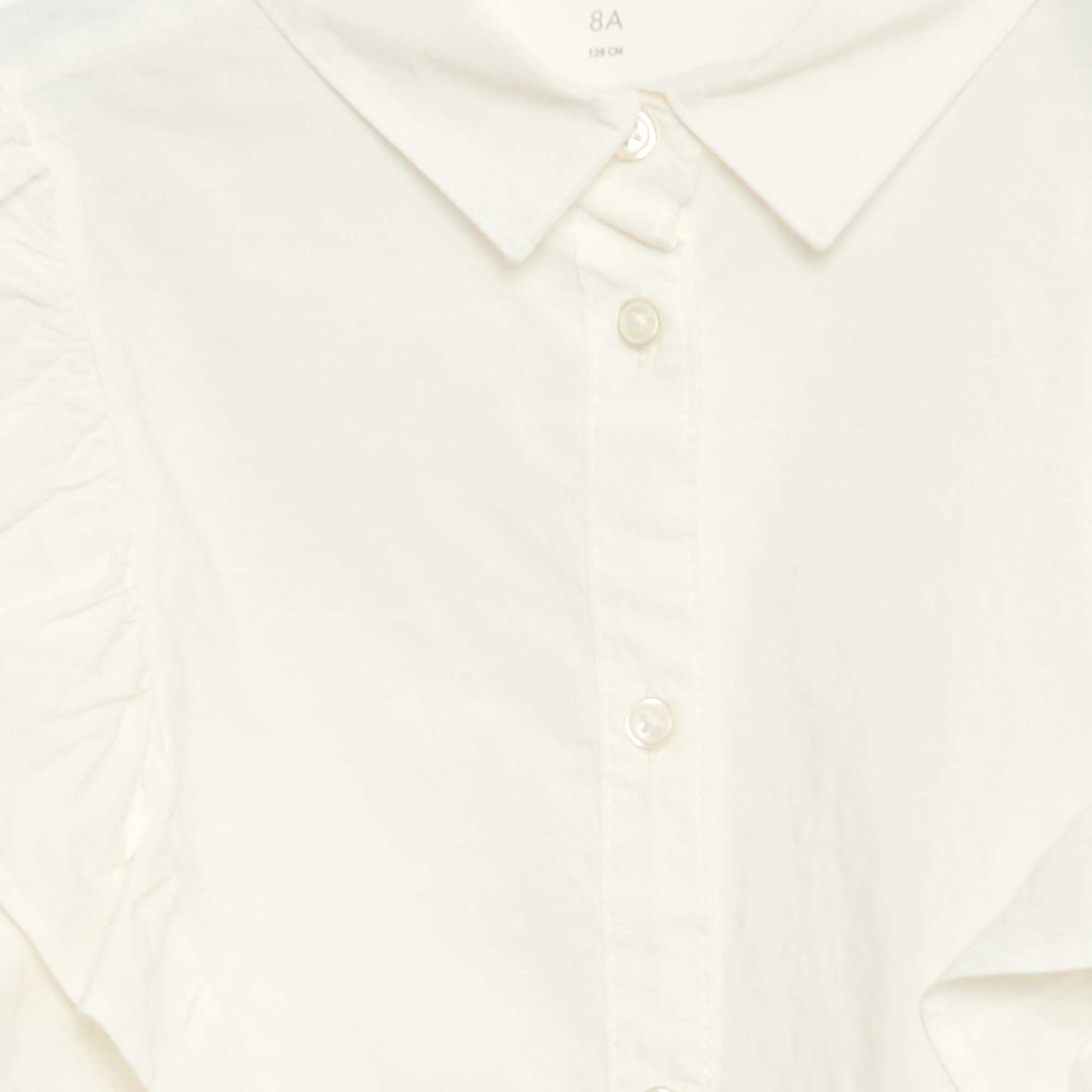 Ruffled Poplin Shirt WHITE