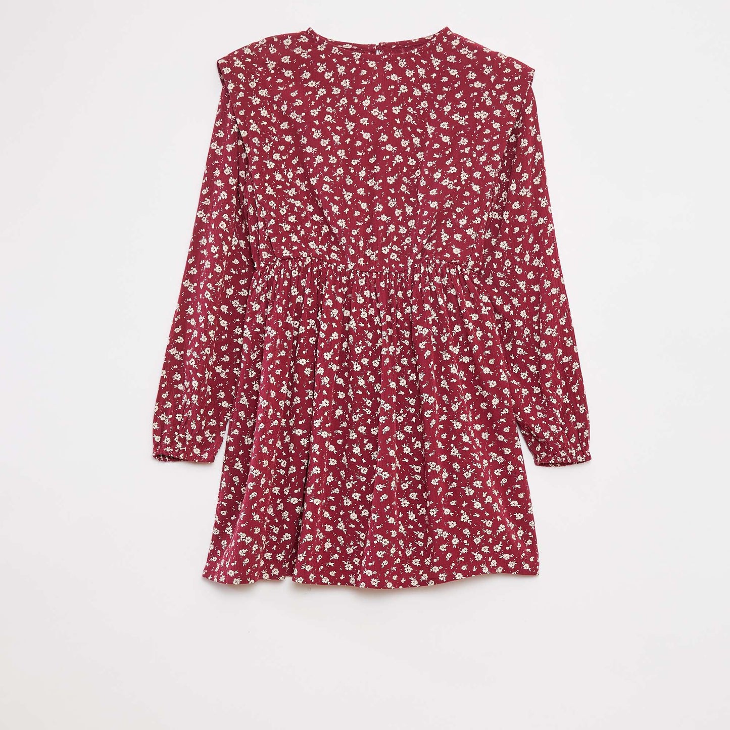 Flowing floral crêpe knit dress RED