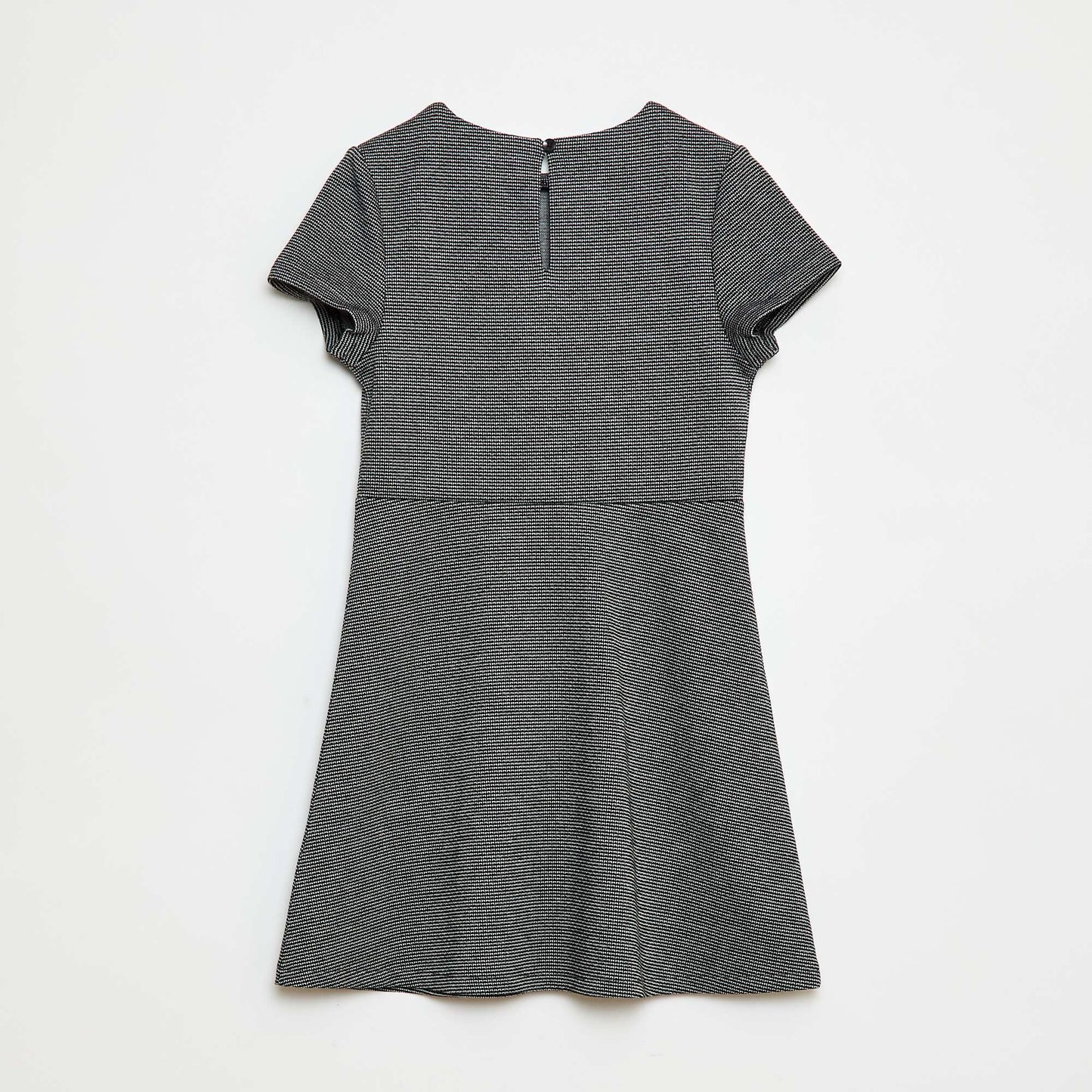 Milano Fit and Flare Short Sleeve Dress BLACK