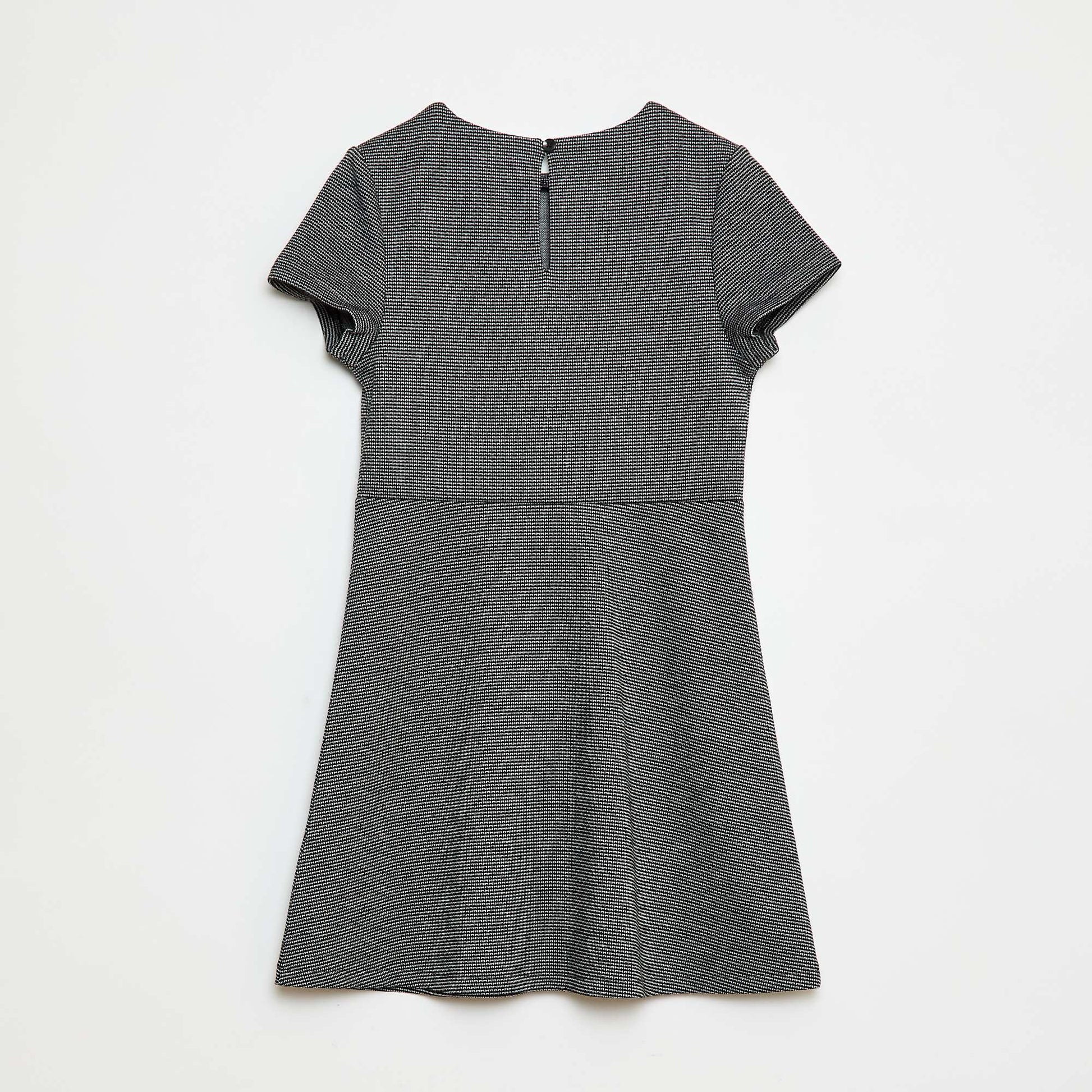 Milano Fit and Flare Short Sleeve Dress BLACK