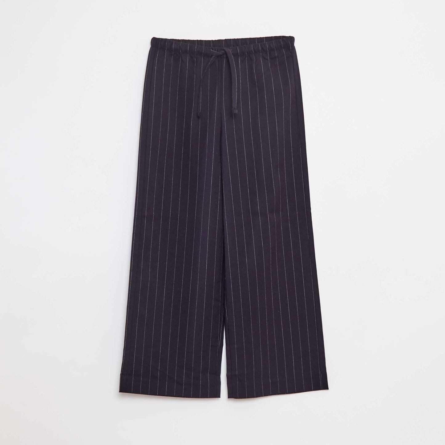 Wide-leg trousers with elasticated waistband and 2 pockets BLUE