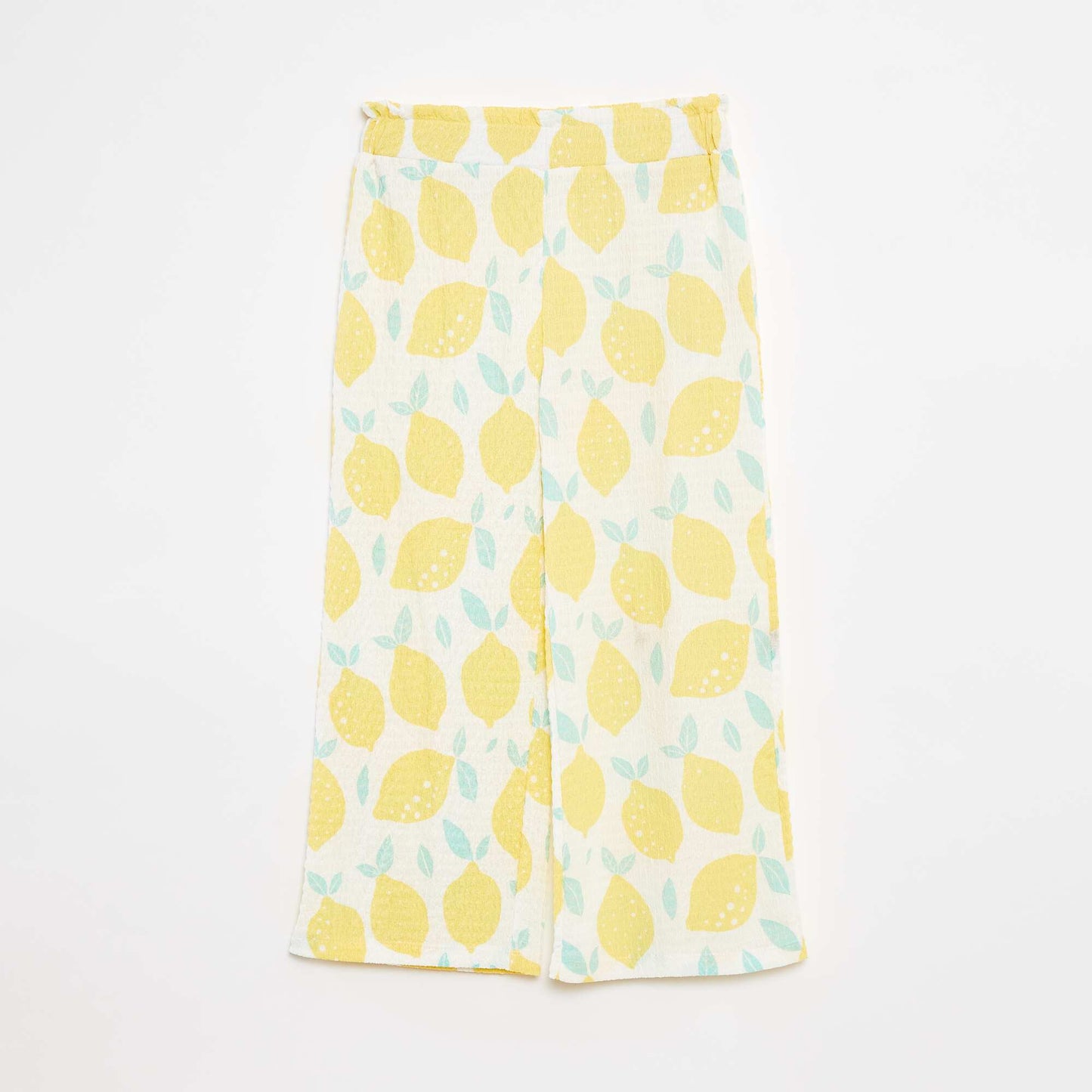 Patterned waffle-knit trousers WHITE