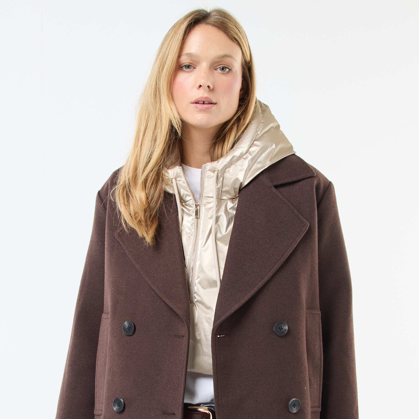 Silver Hooded Bib BEIGE