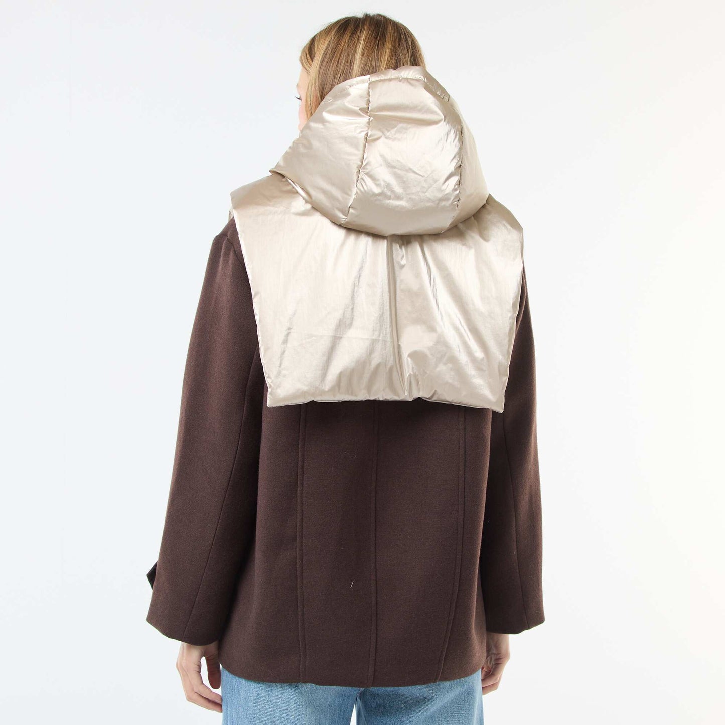 Silver Hooded Bib BEIGE