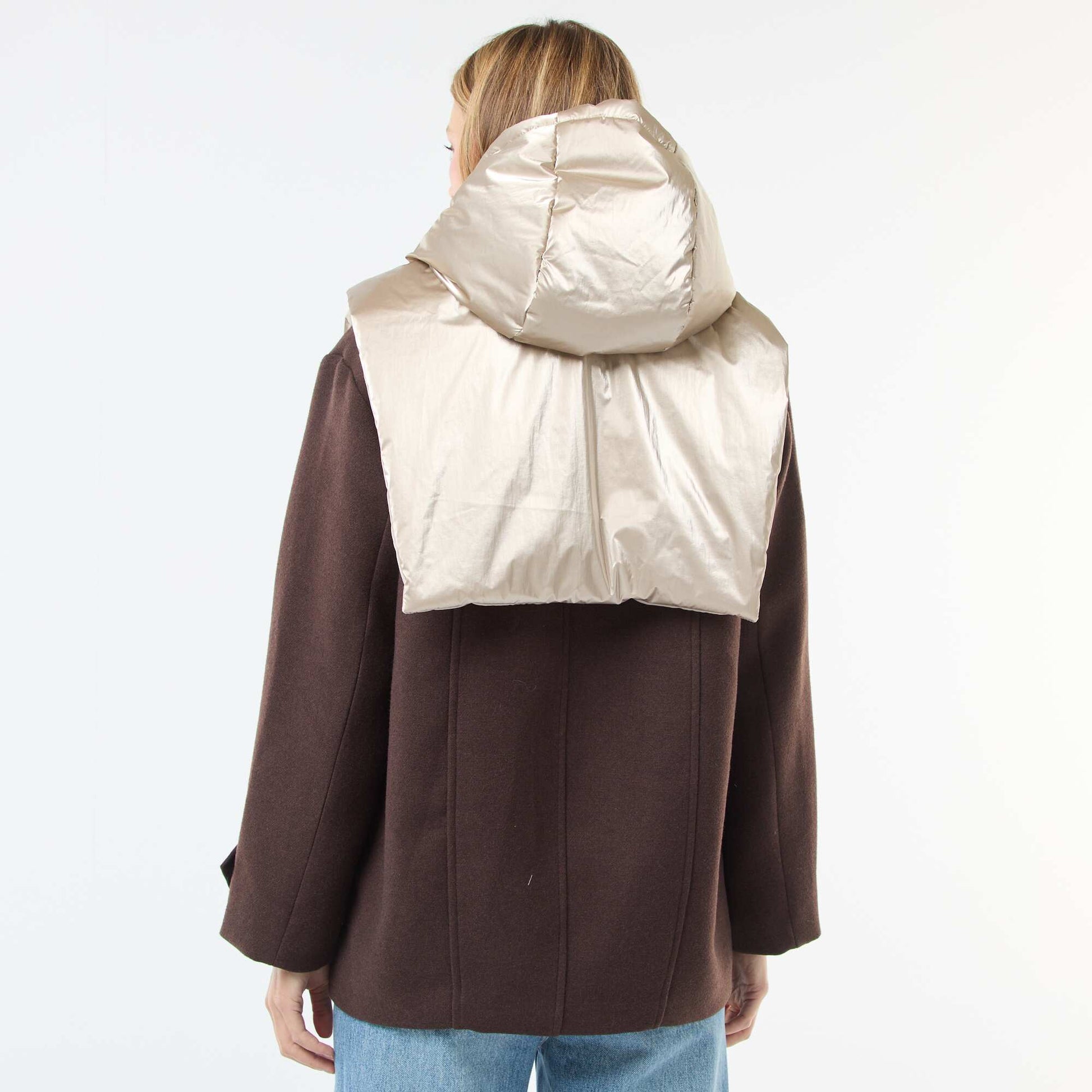 Silver Hooded Bib BEIGE