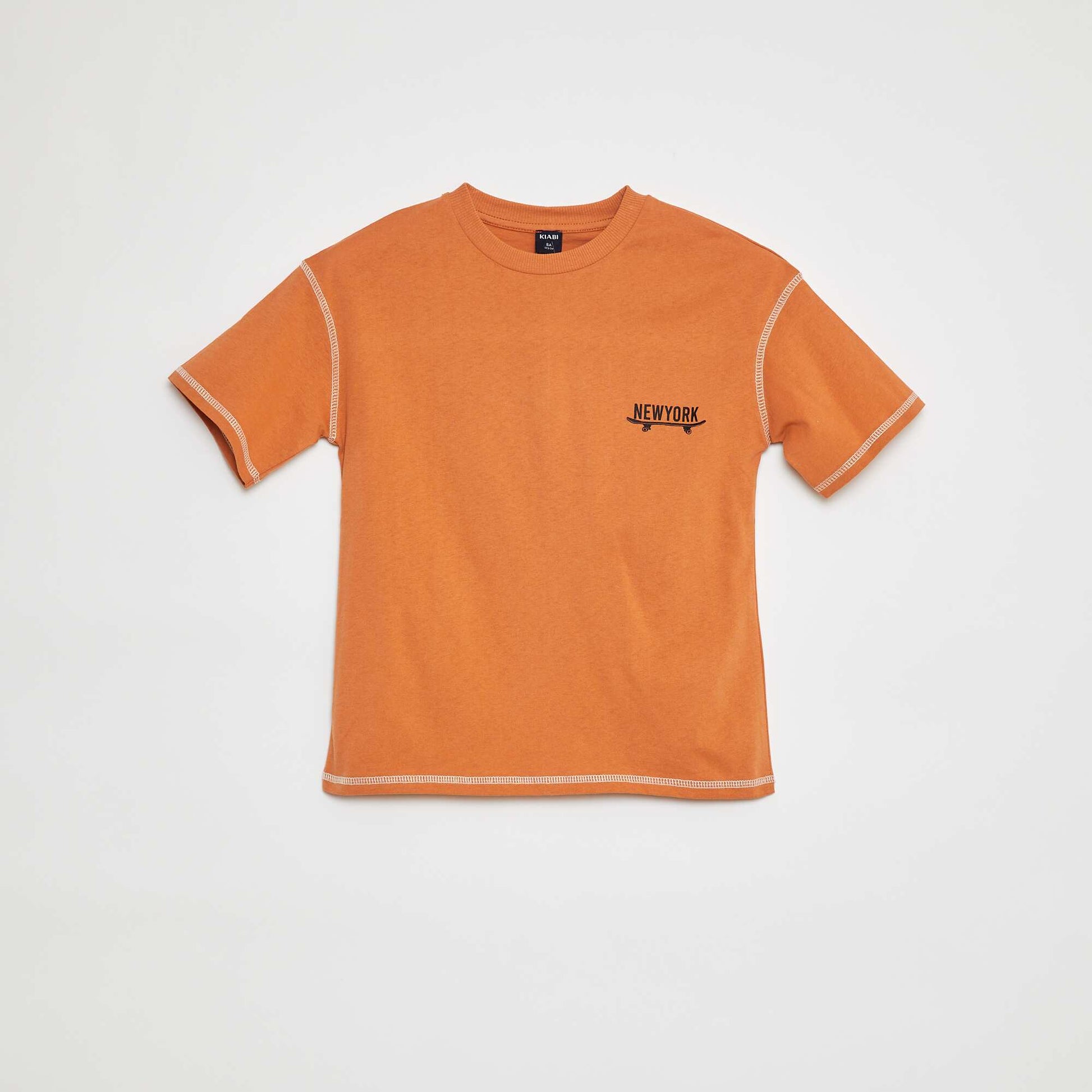 Short-sleeved T-shirt with detail ORANGE