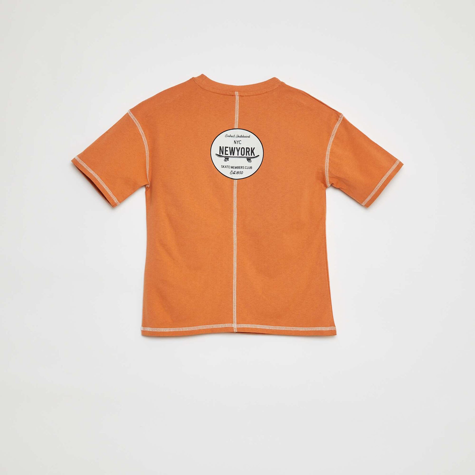 Short-sleeved T-shirt with detail ORANGE