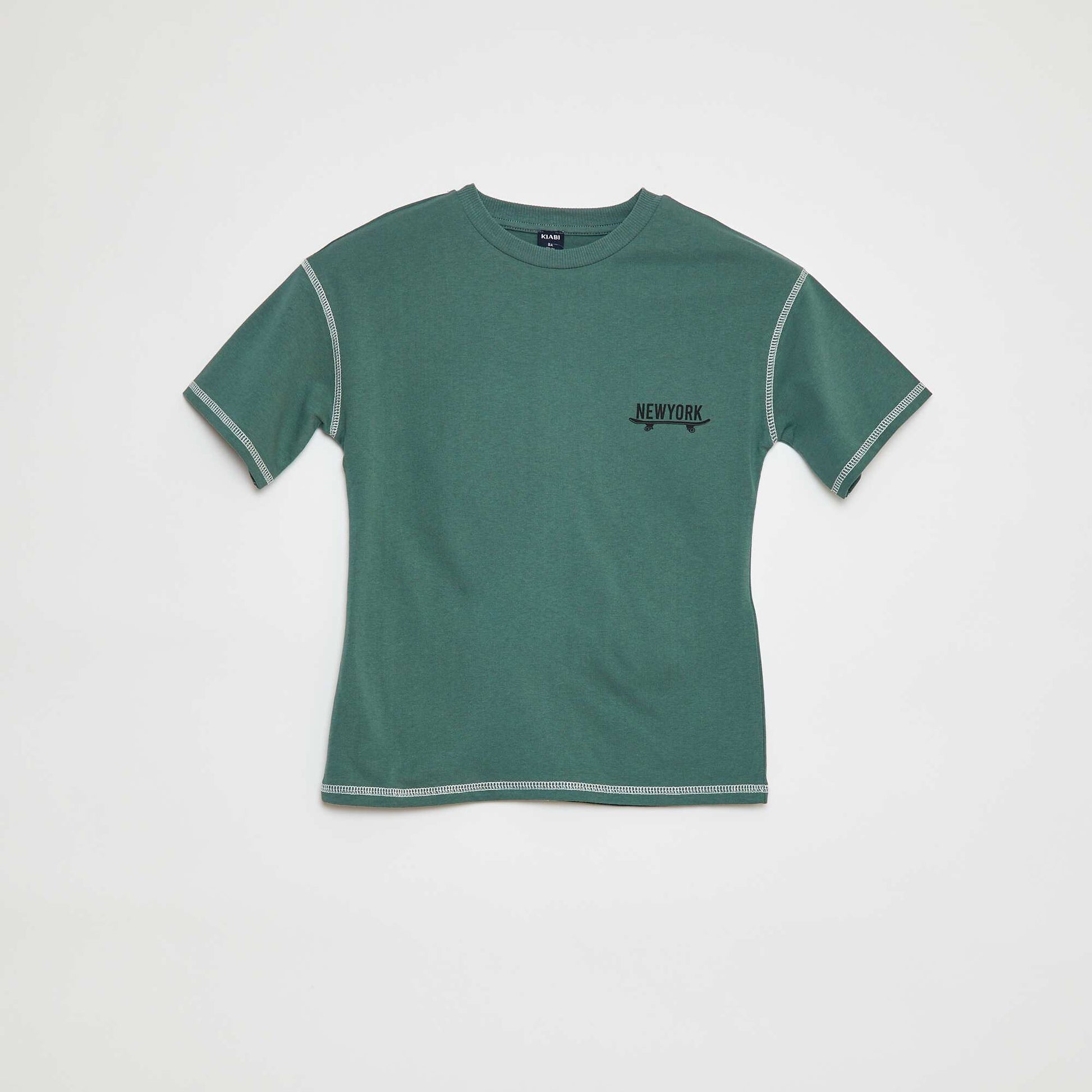 Short-sleeved T-shirt with detail GREEN