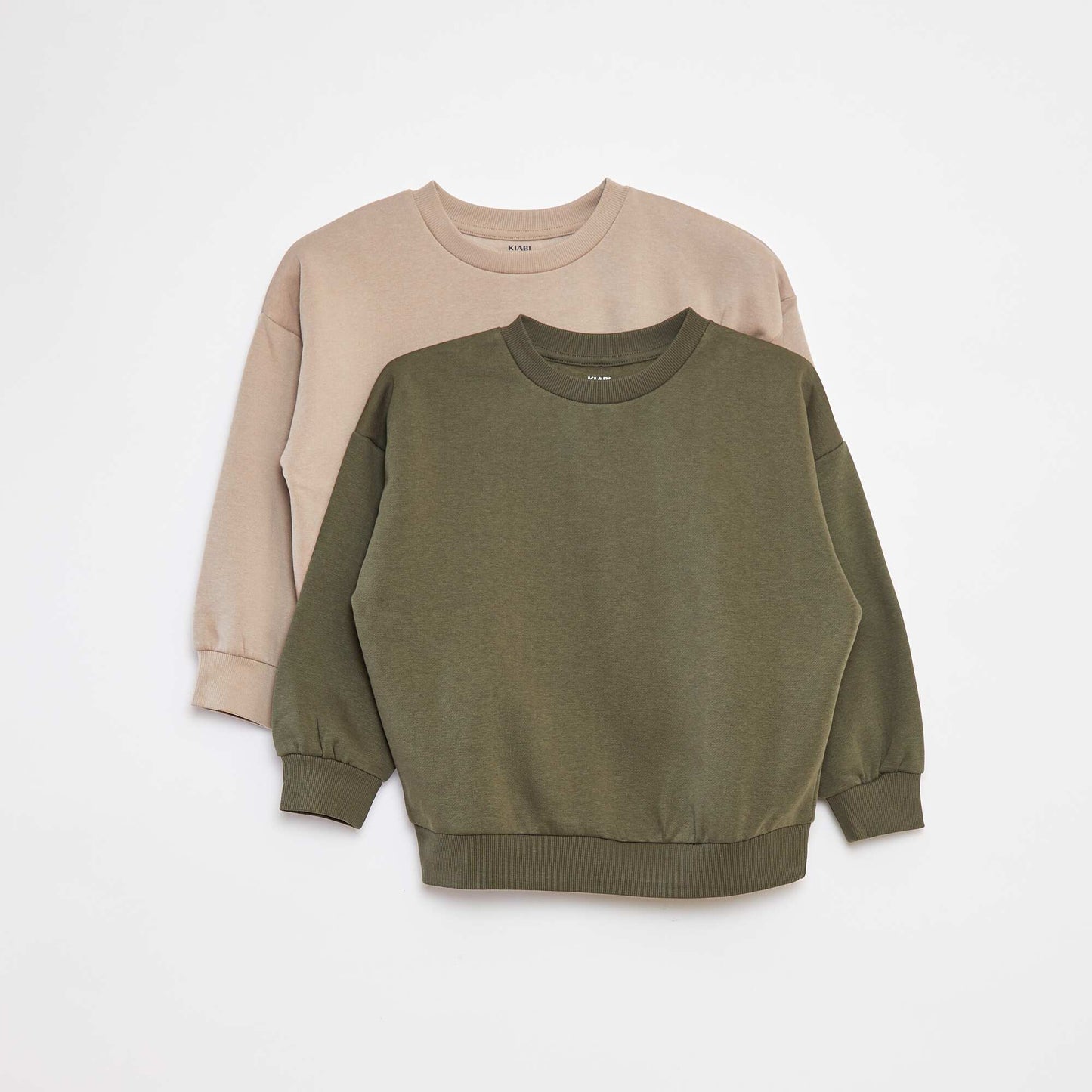 Set of 2 plain sweatshirts KHAKI