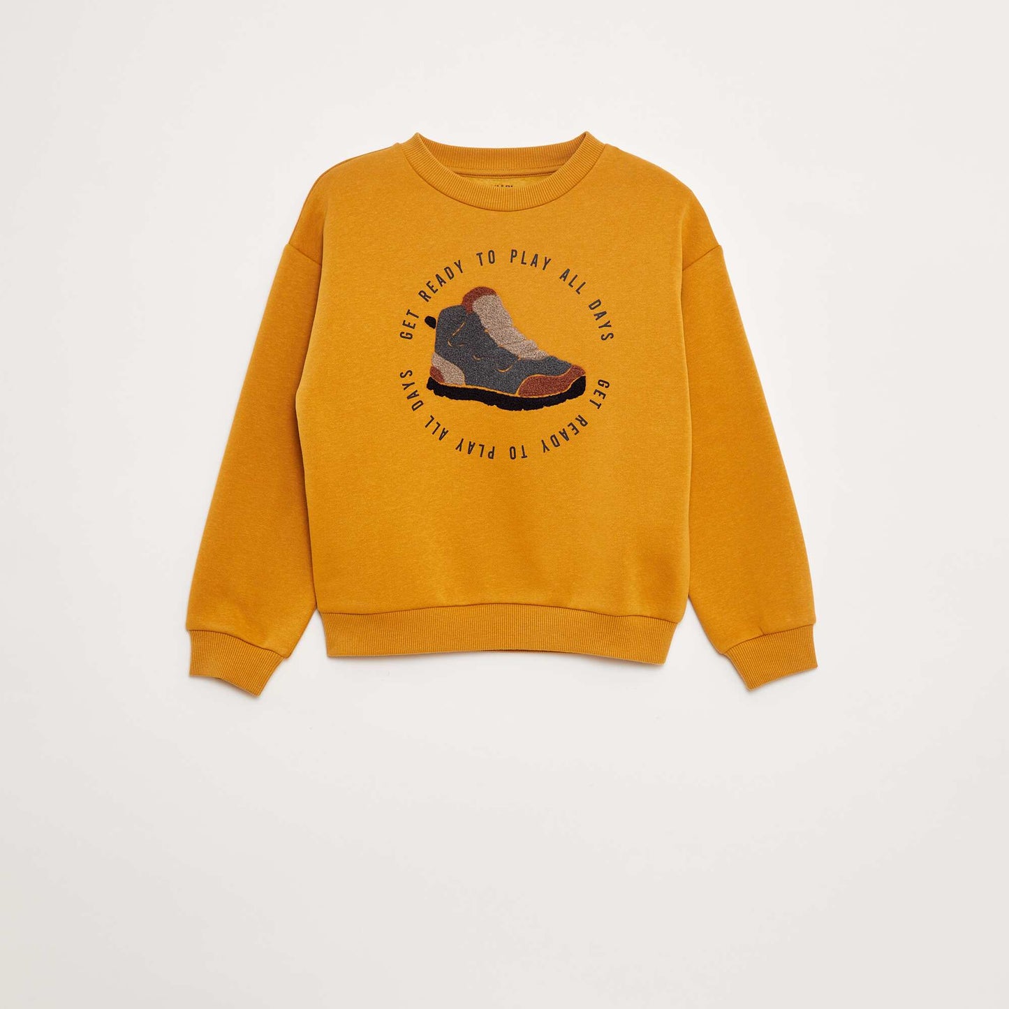 Sweatshirt with bouclé knit design YELLOW
