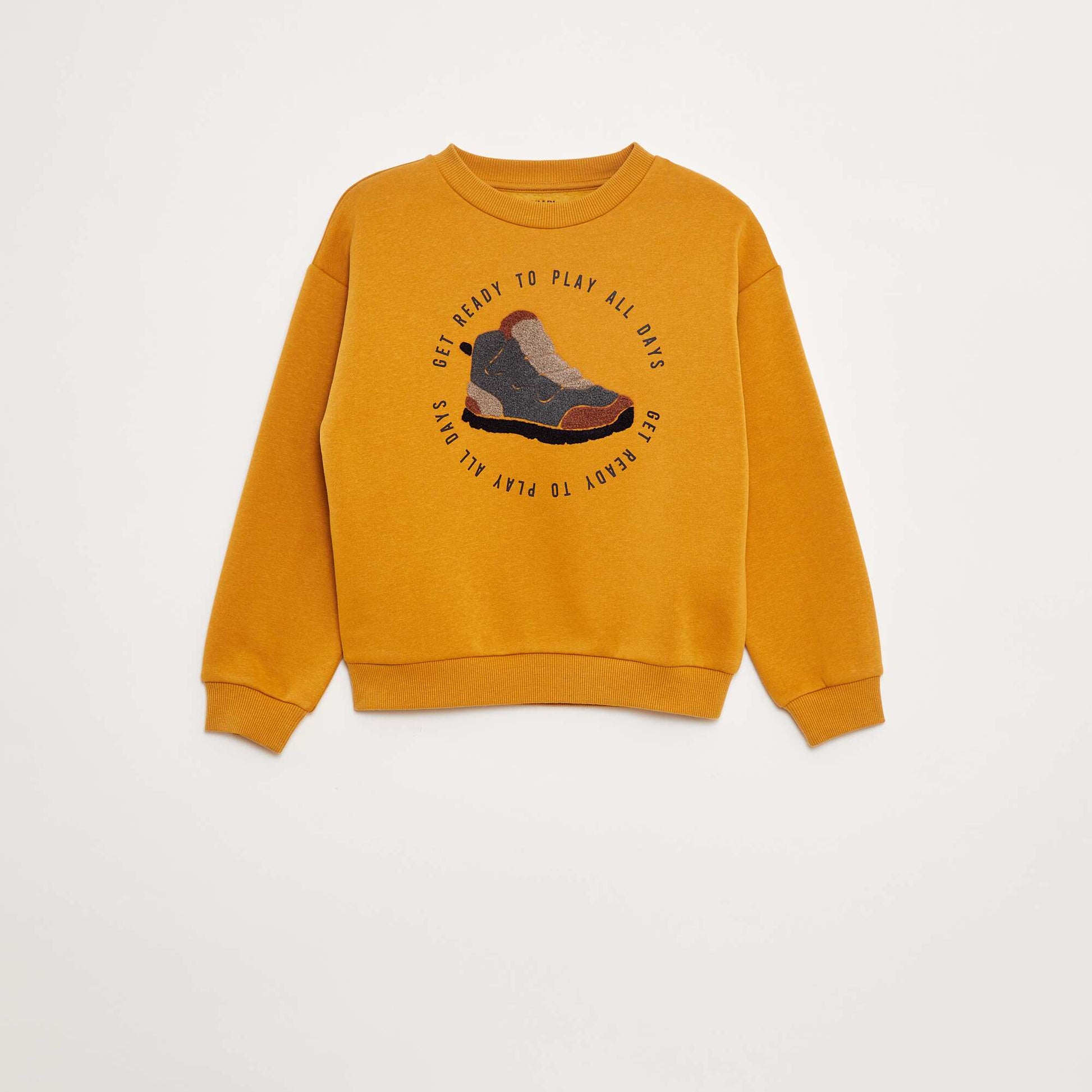 Sweatshirt with bouclé knit design YELLOW