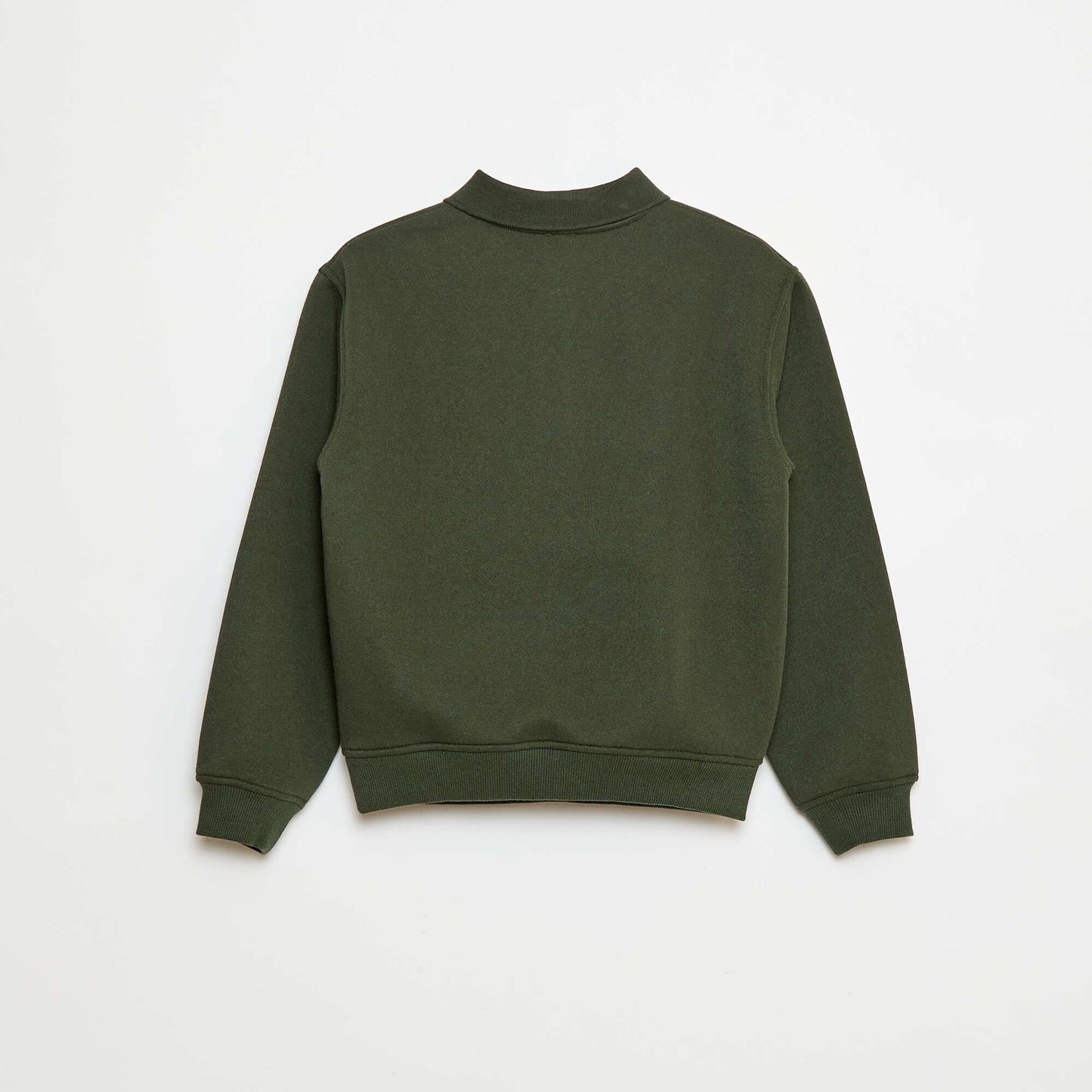 Round polo collar sweatshirt KHAKI