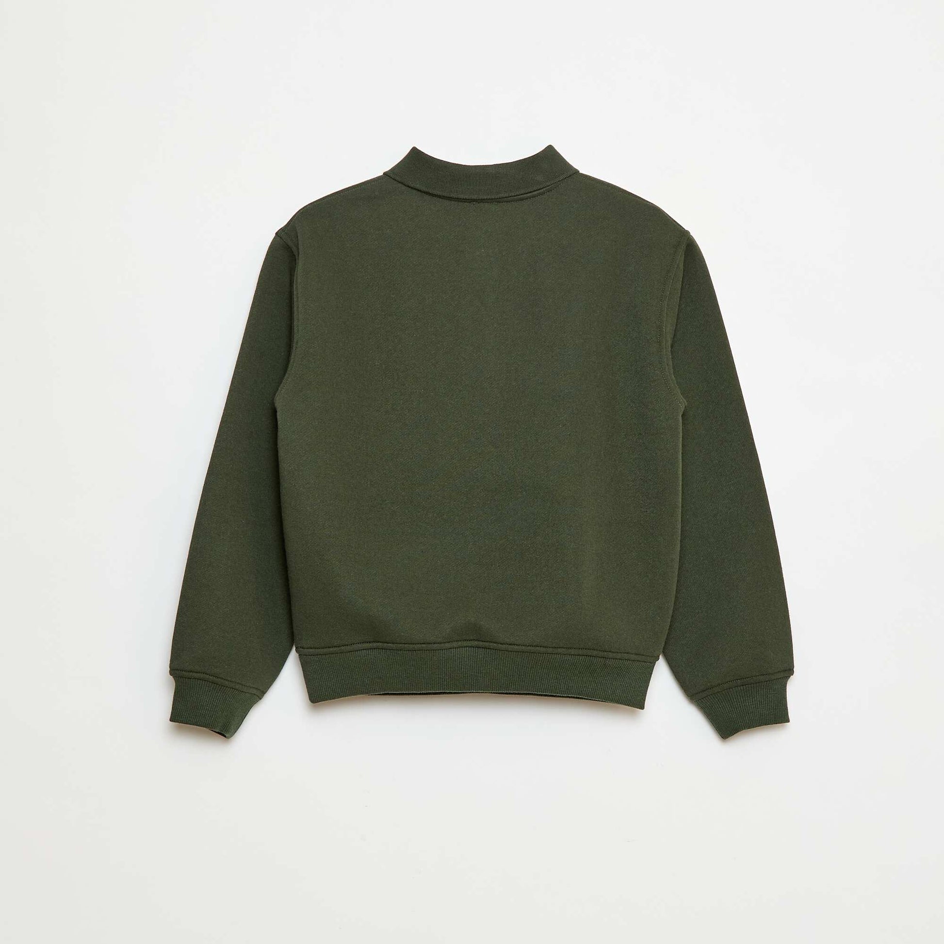 Round polo collar sweatshirt KHAKI