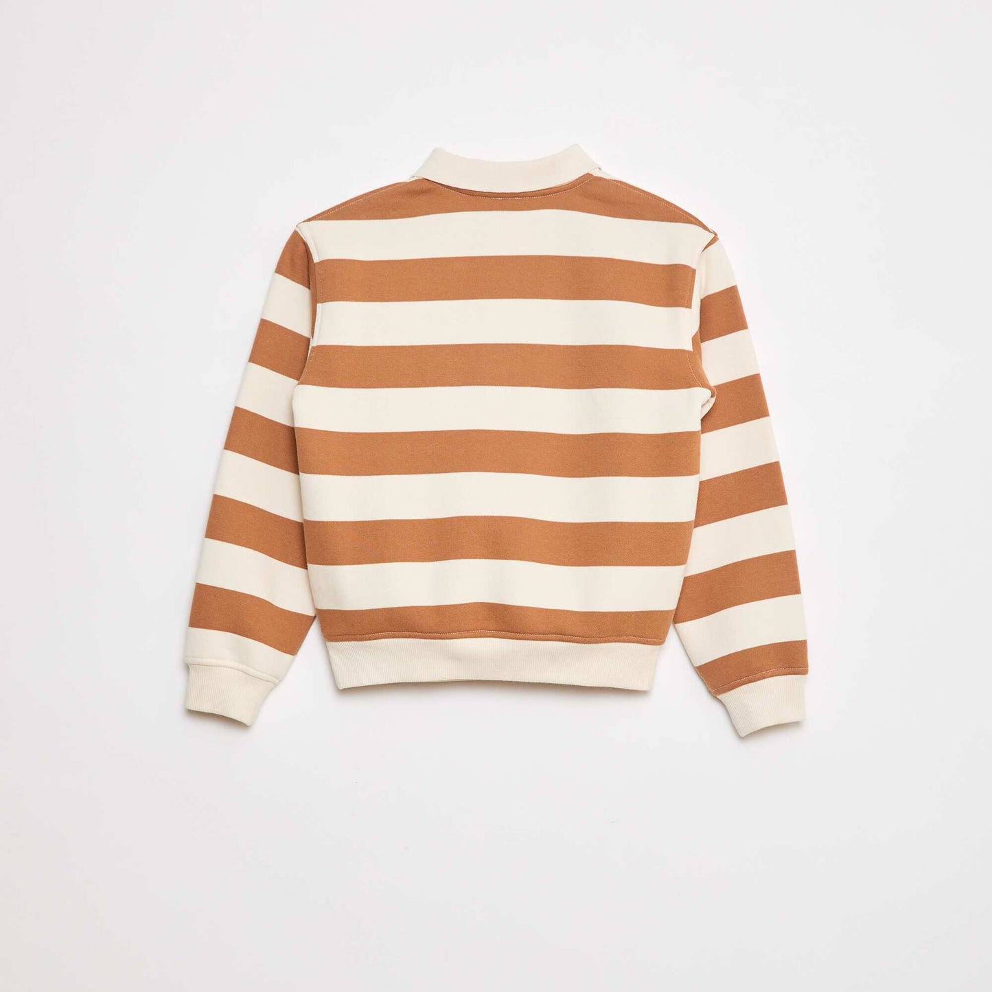 Round polo collar sweatshirt BEIGE