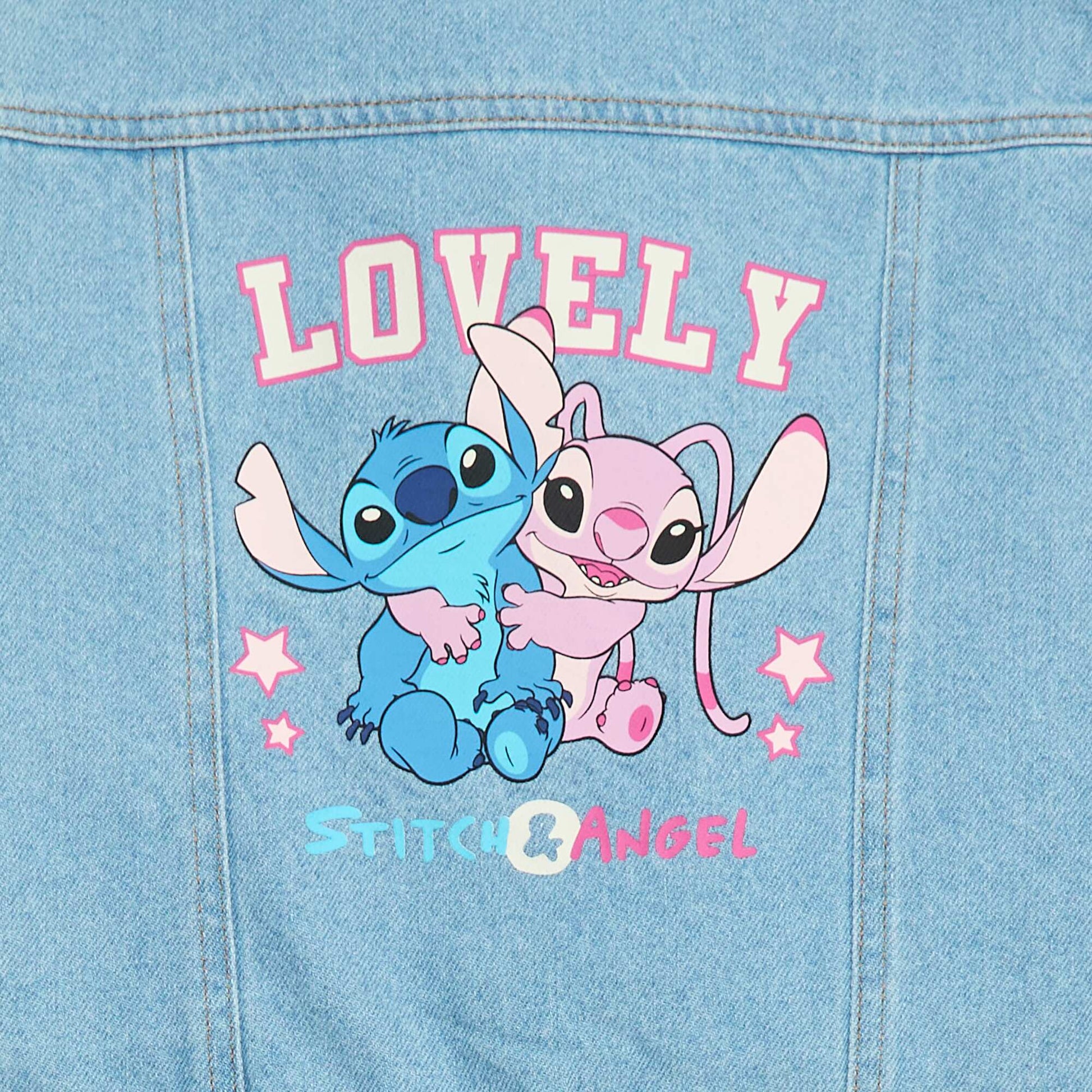 Stitch Denim Jacket with Shearling-Effect Collar BLUE