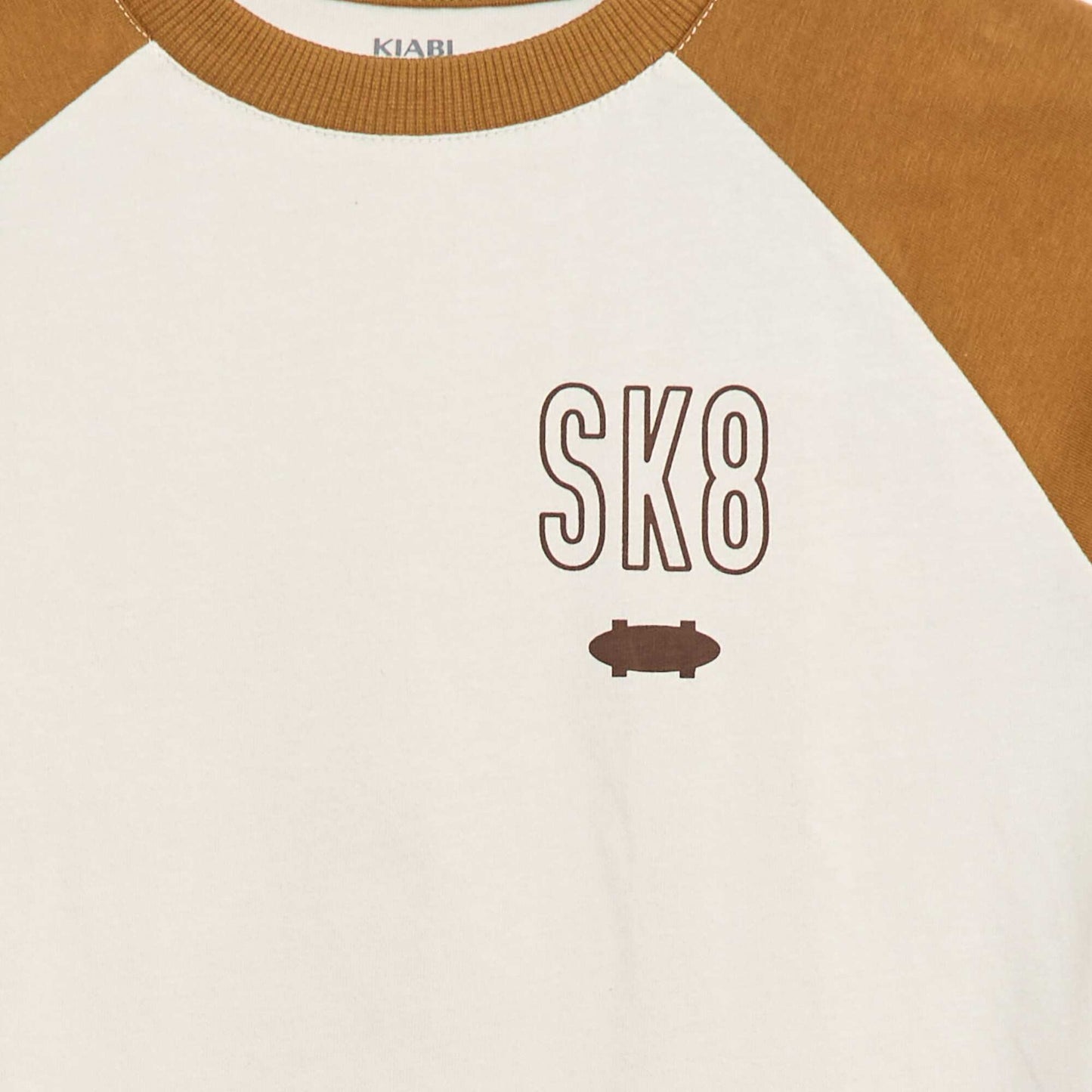 Raglan-sleeved T-shirt YELLOW
