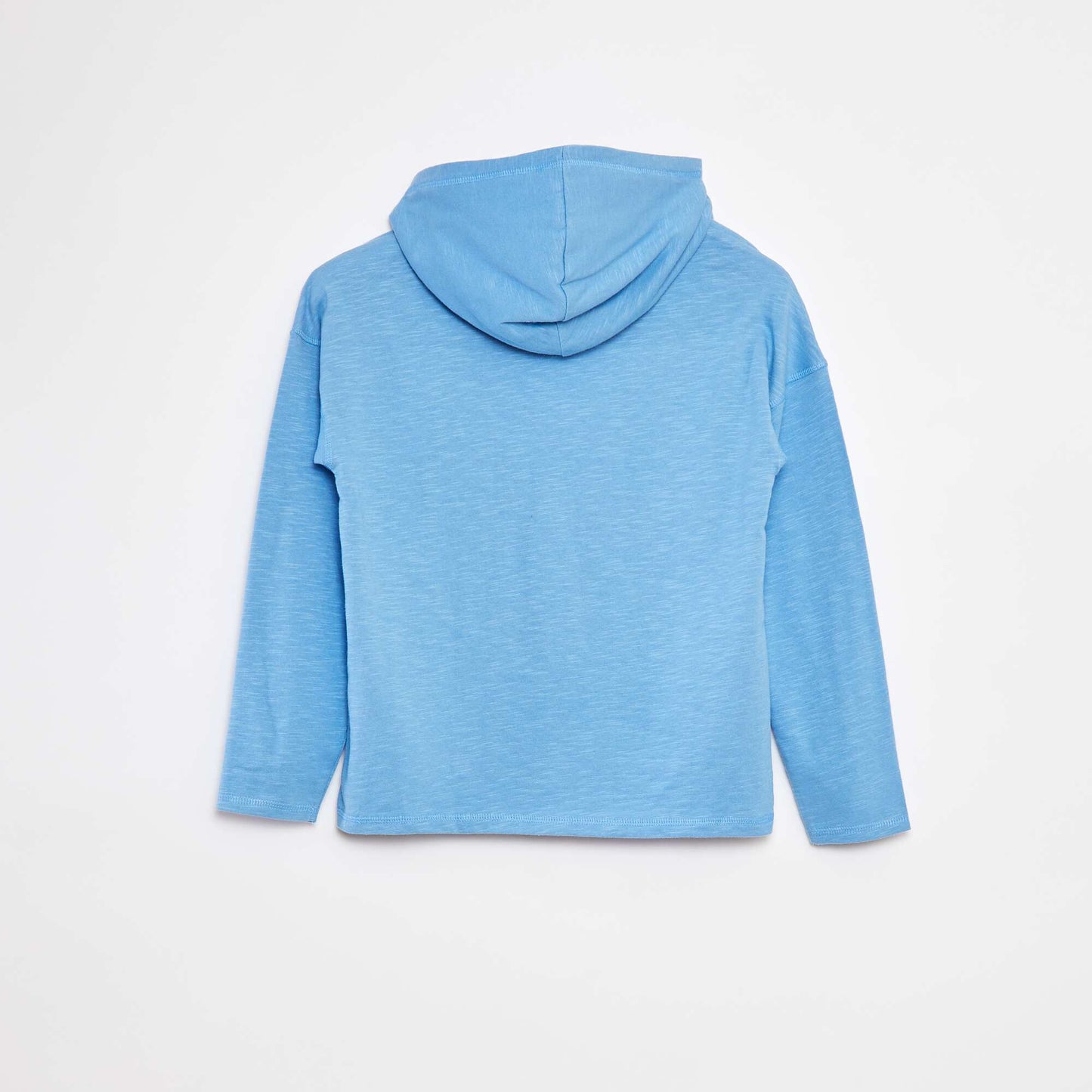 Long-sleeved T-shirt with hood BLUE