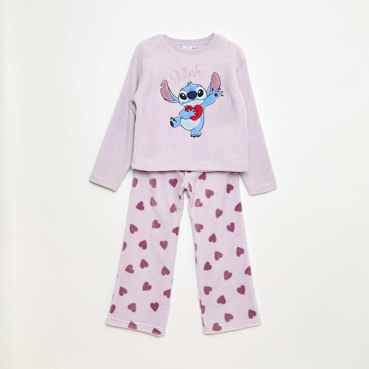 Disney 'Stitch' Fleece Long Pajama Set - 2 Piece PURPLE