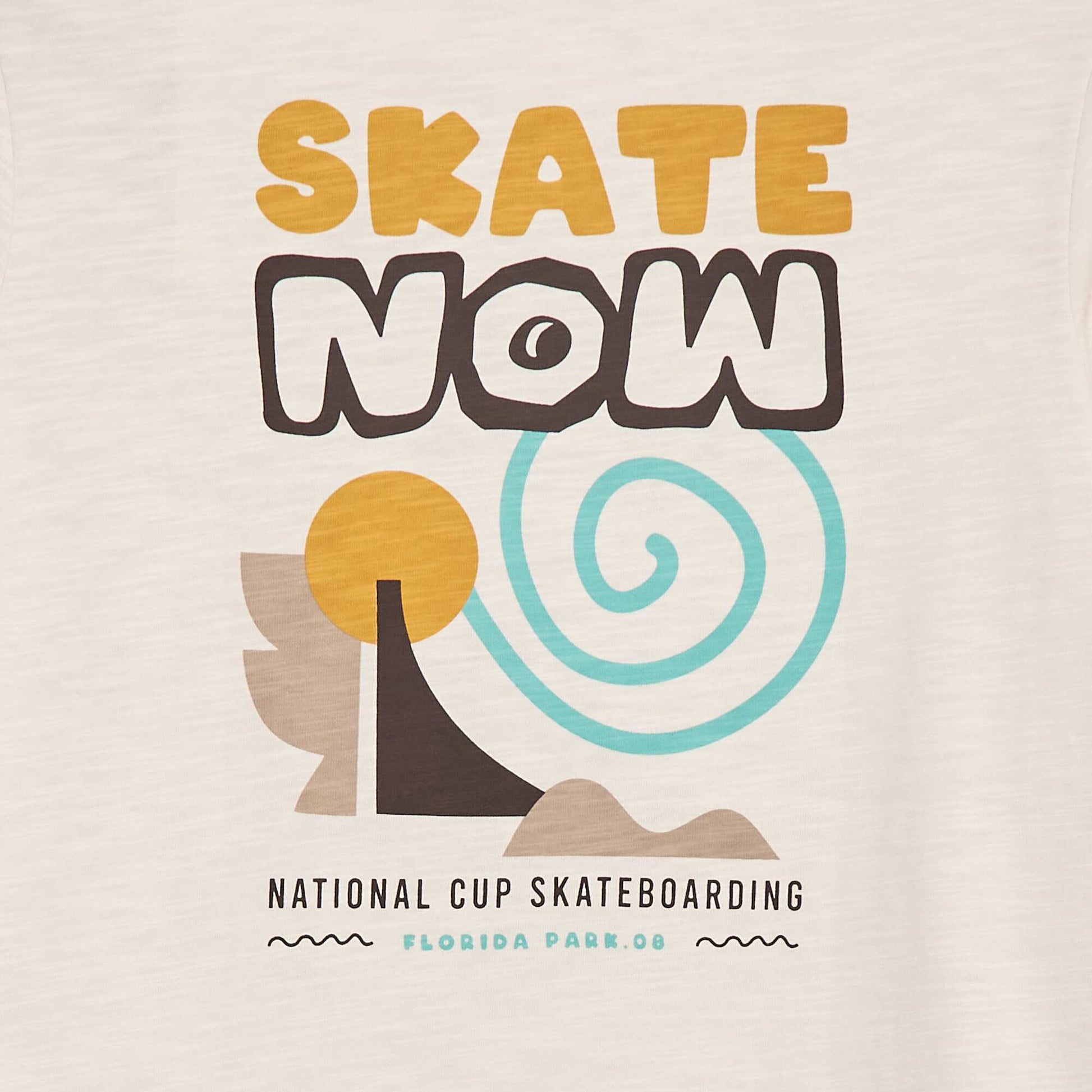 Loose Skate Print T-Shirt WHITE