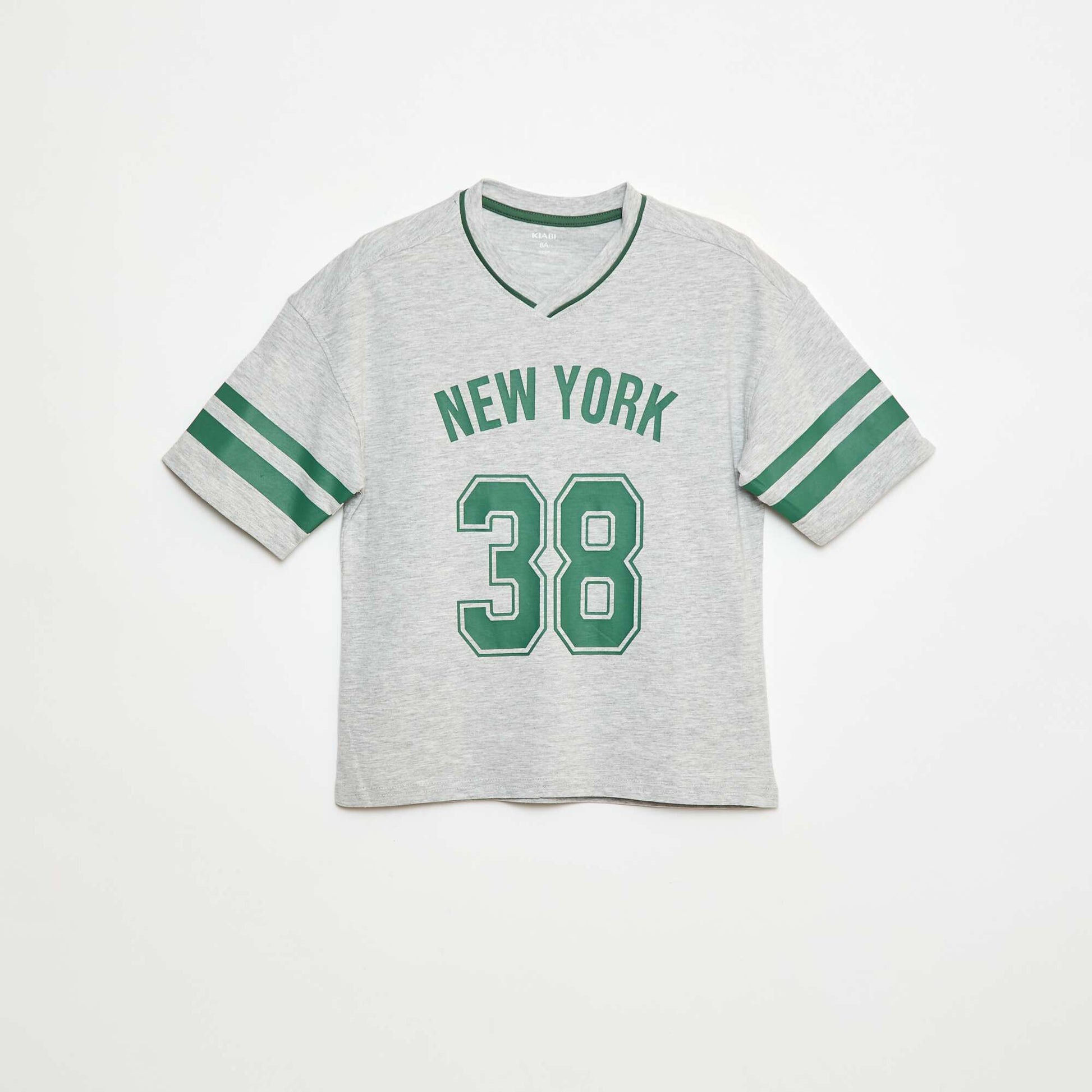 Baseball style T-shirt GREY
