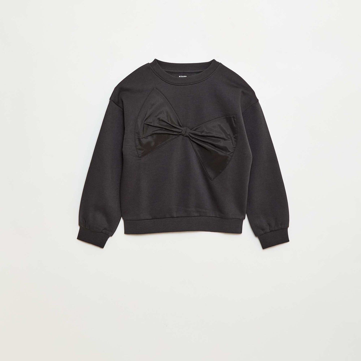 Sweatshirt with satin bow BLACK