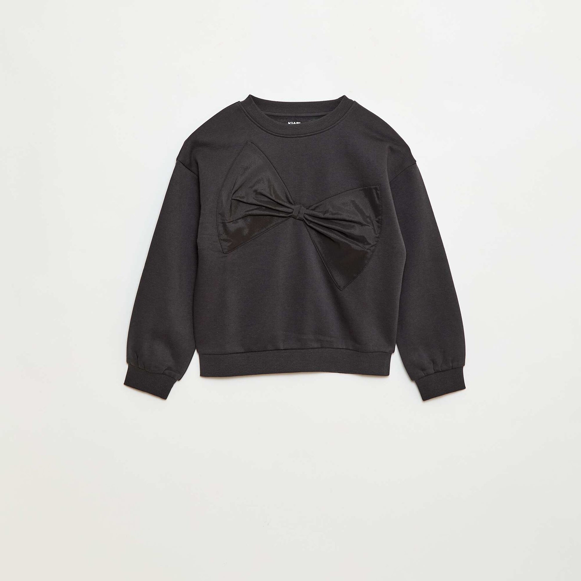 Sweatshirt with satin bow BLACK