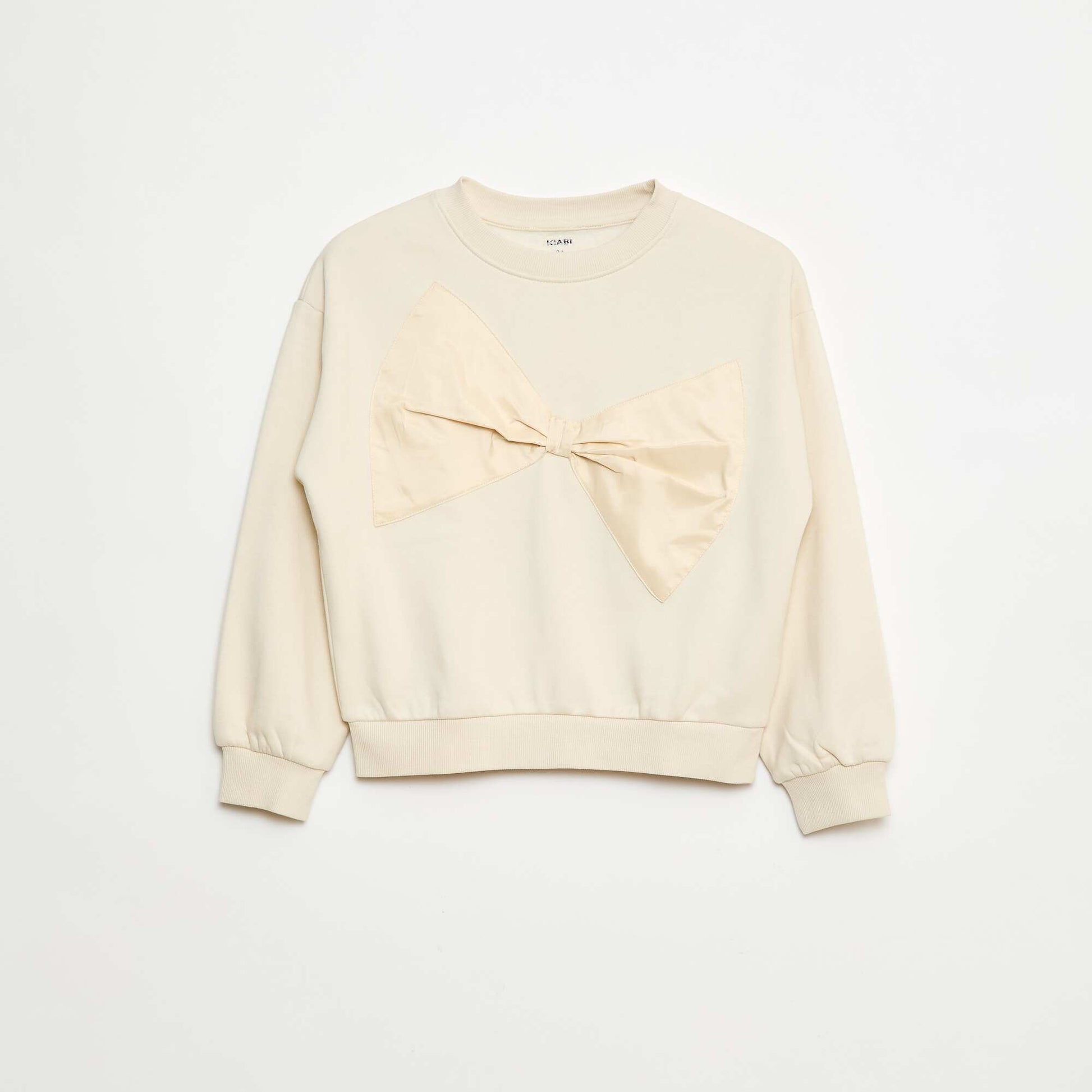 Sweatshirt with satin bow WHITE