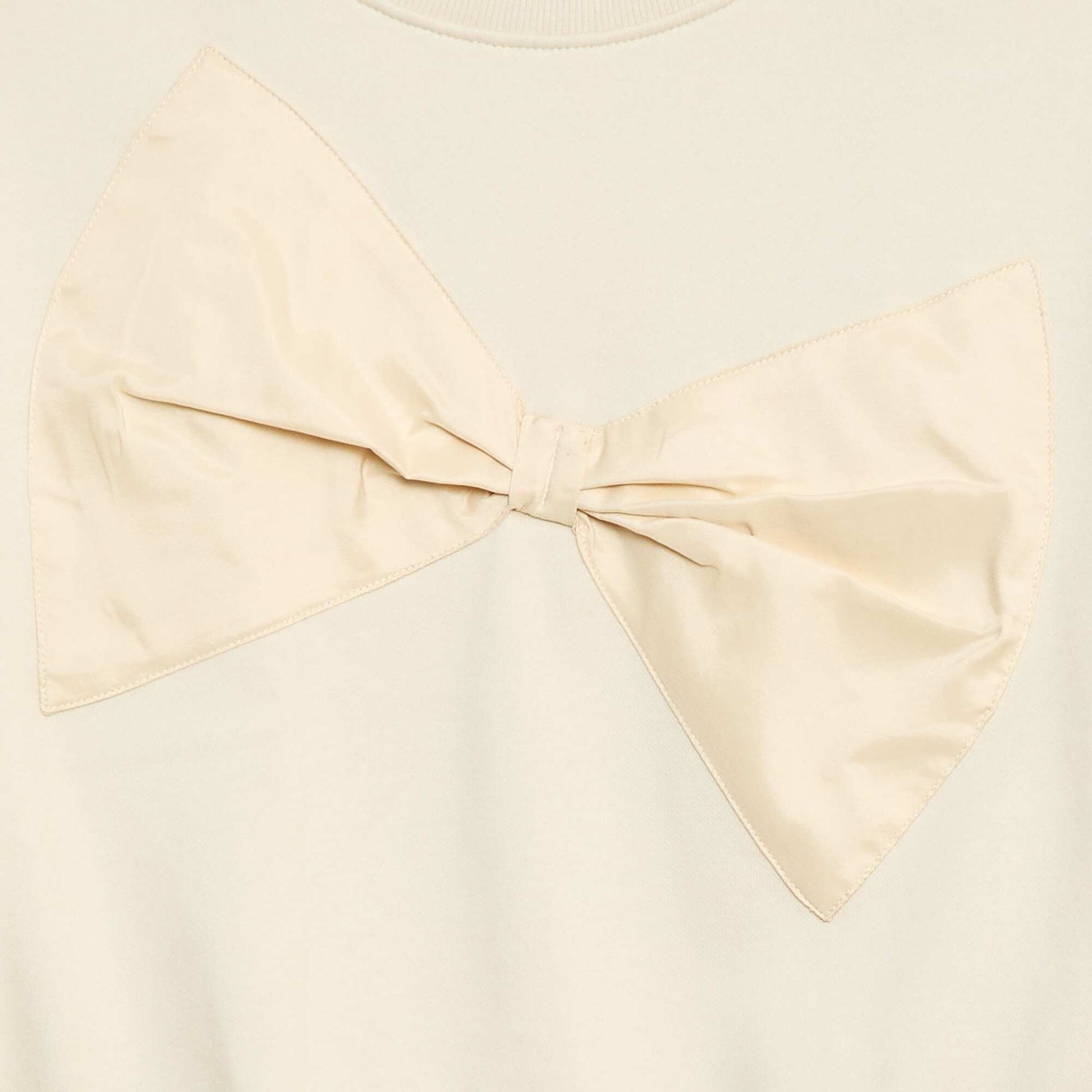 Sweatshirt with satin bow WHITE