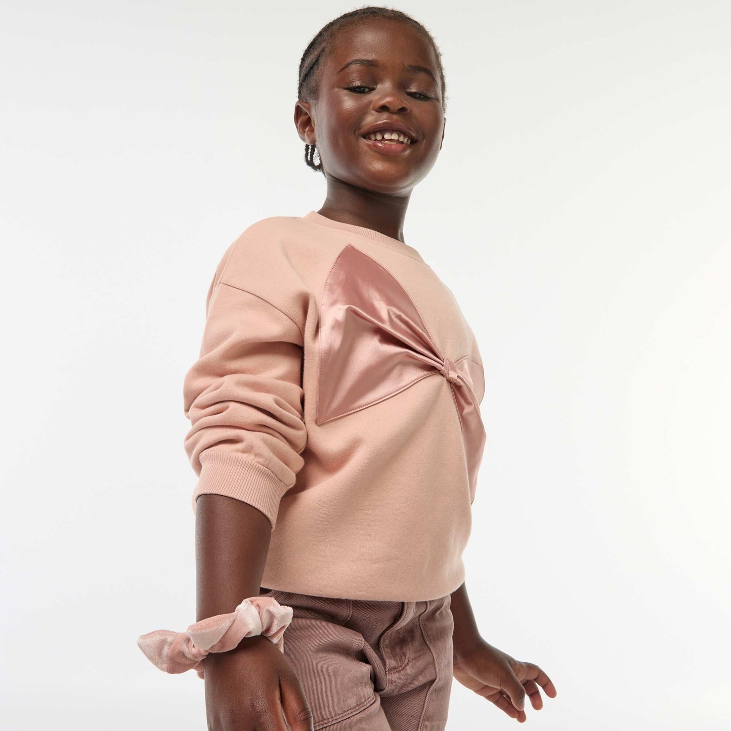 Sweatshirt with satin bow PINK