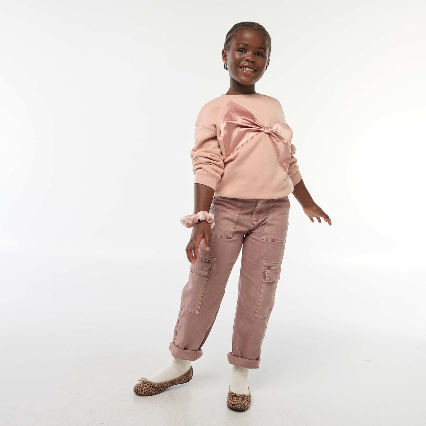 Sweatshirt with satin bow PINK